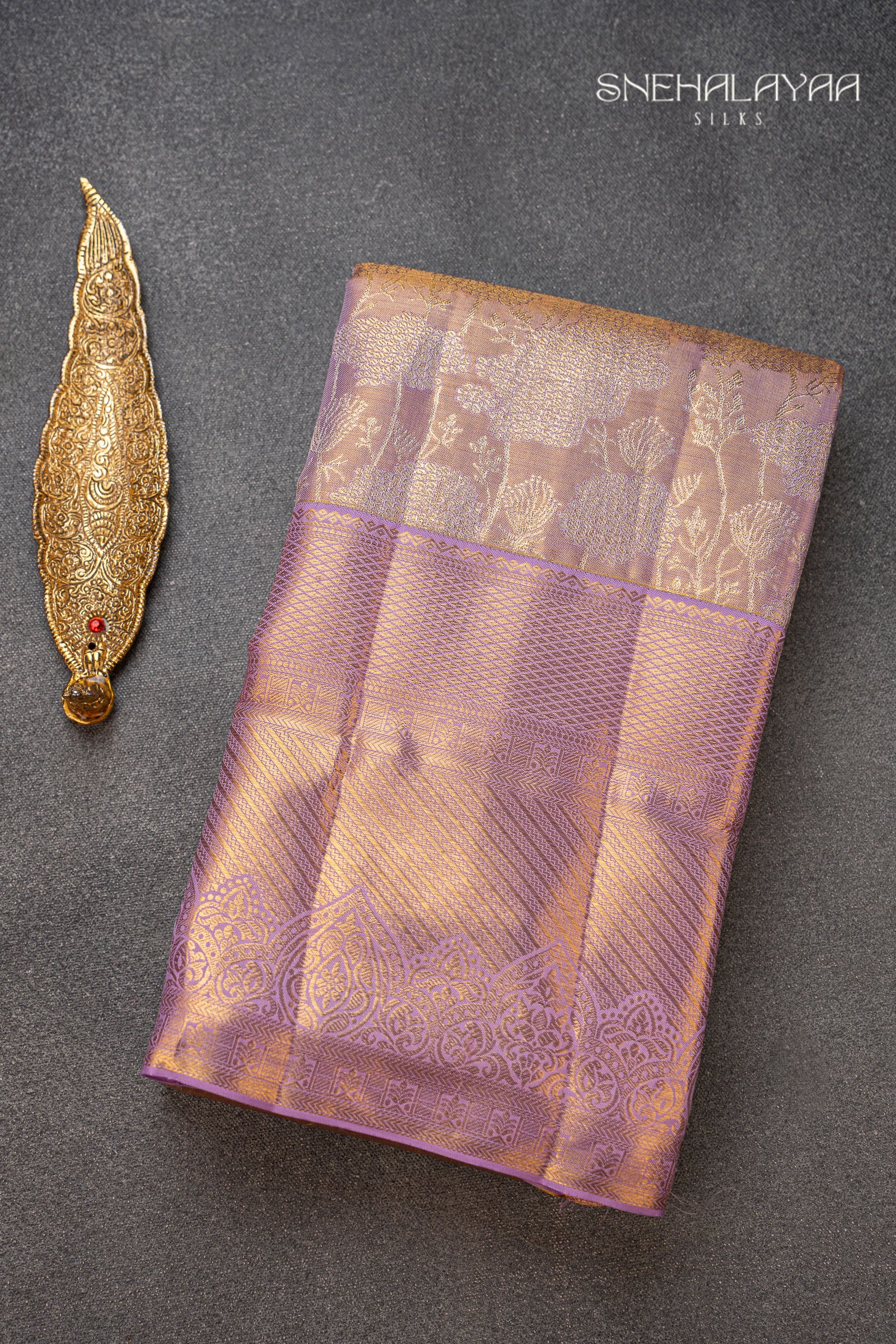 Pastel Purple Kancheevaram Silk Saree