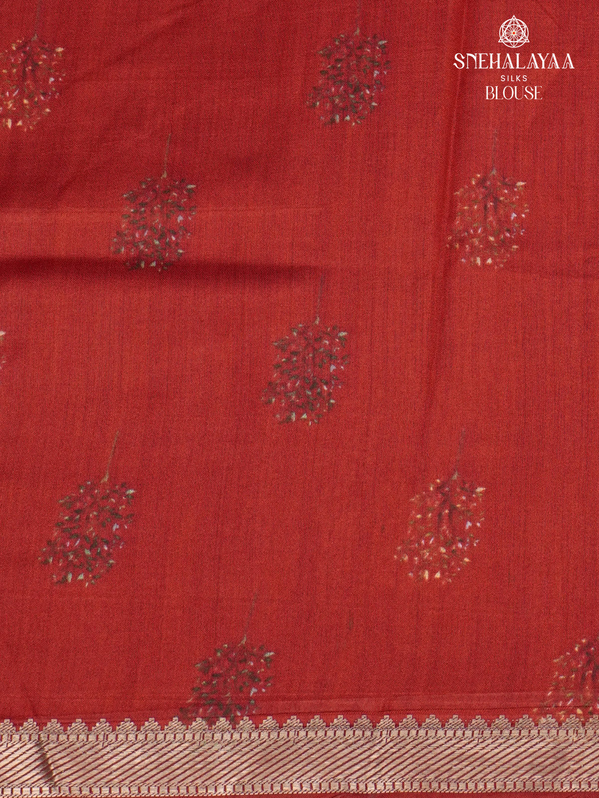 Red Chiniya Silk Saree