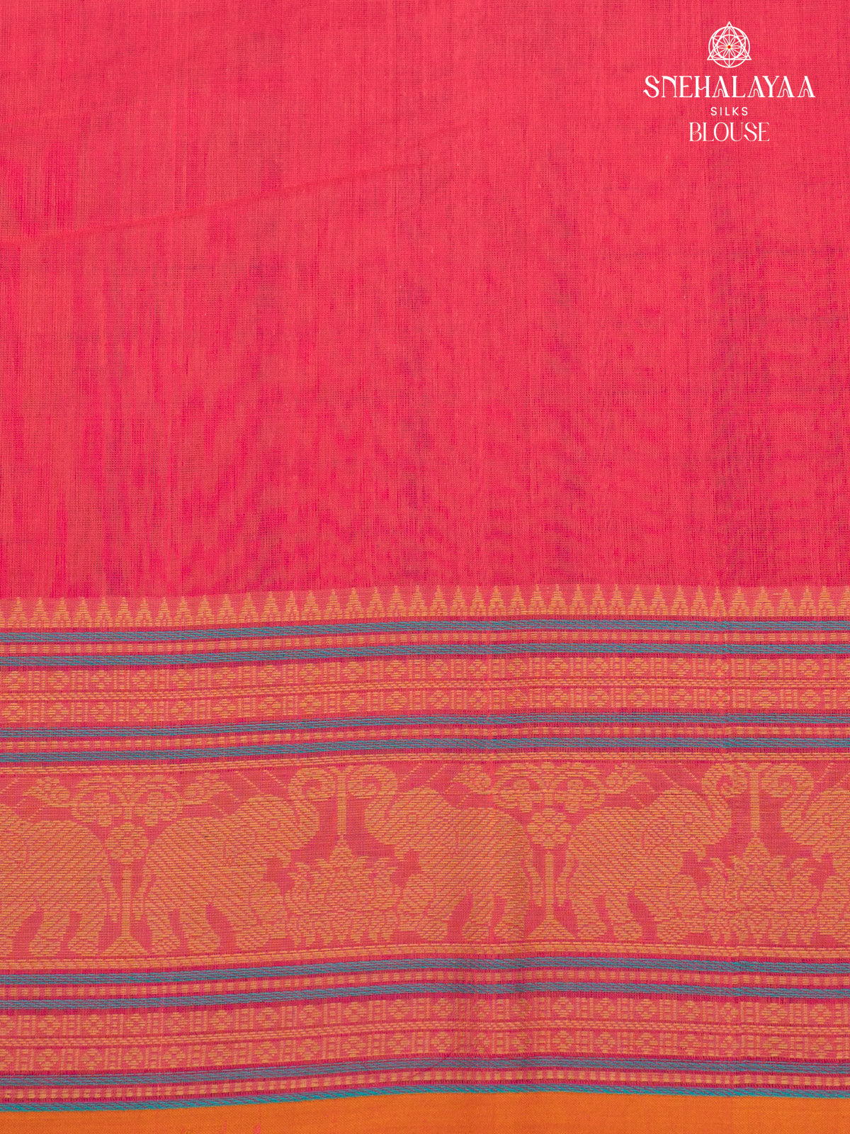 Peach Pink Pure Kanchi Cotton Saree