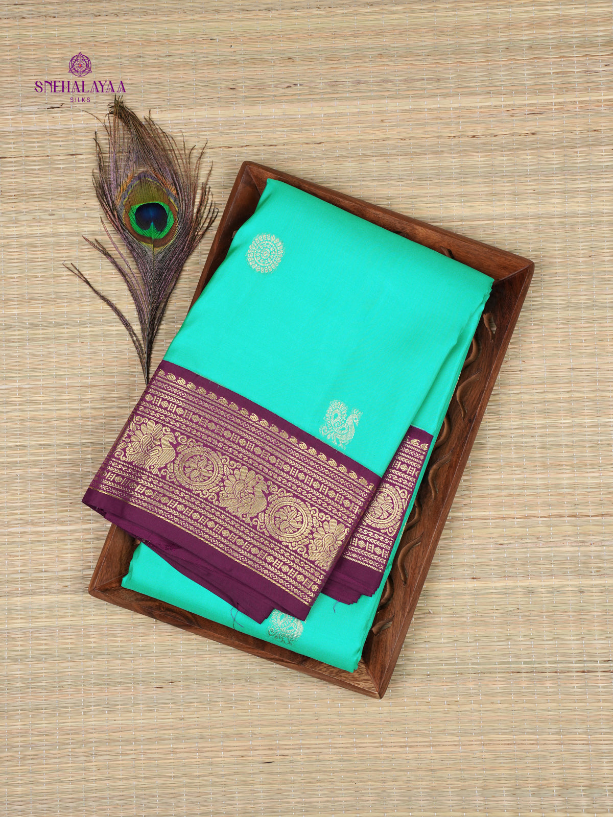 Teal Green Kanjivaram Silk Saree