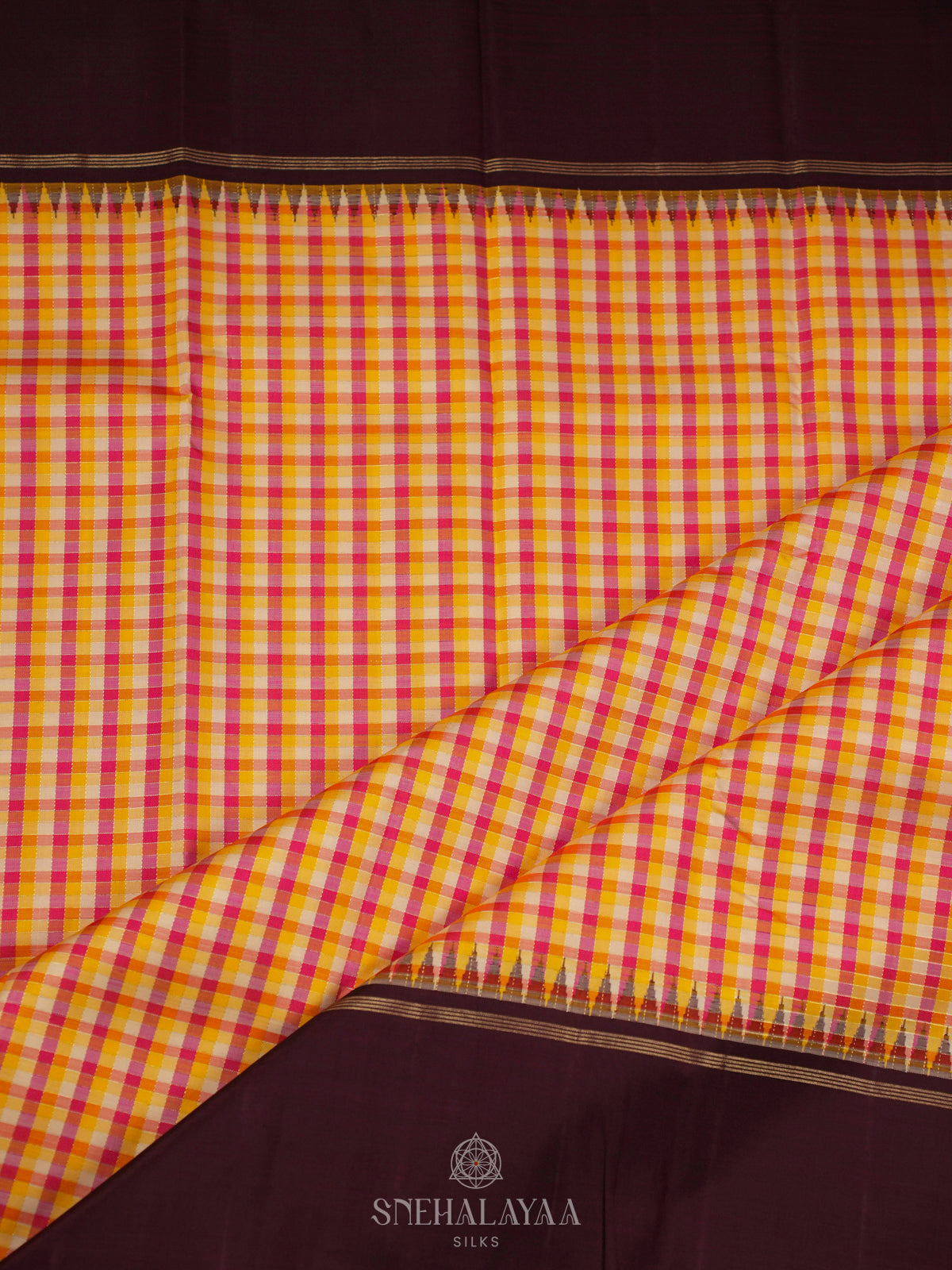 Multicolour Checks Kanjivaram Silk Saree