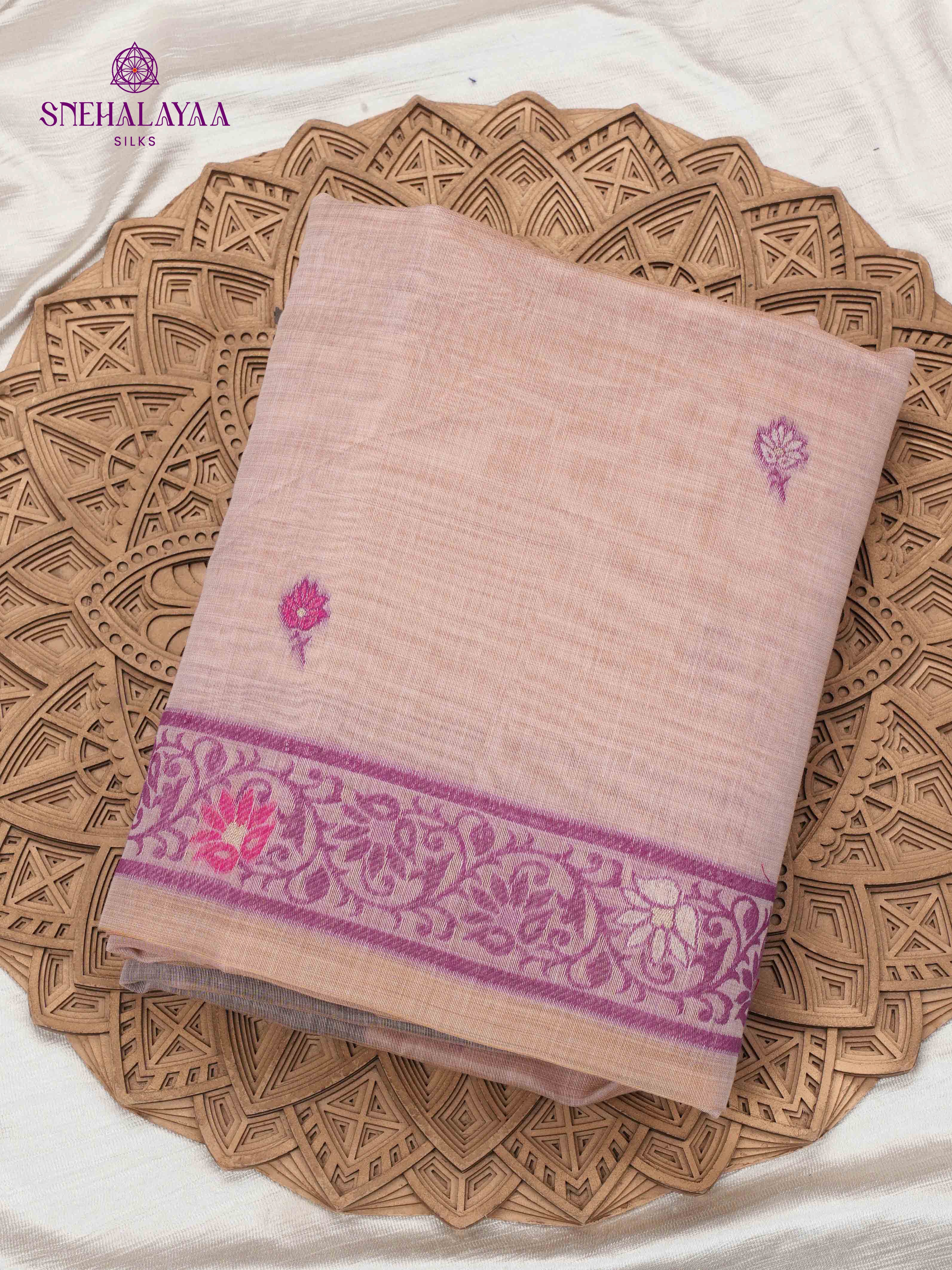 Lavender Munga Cotton Saree