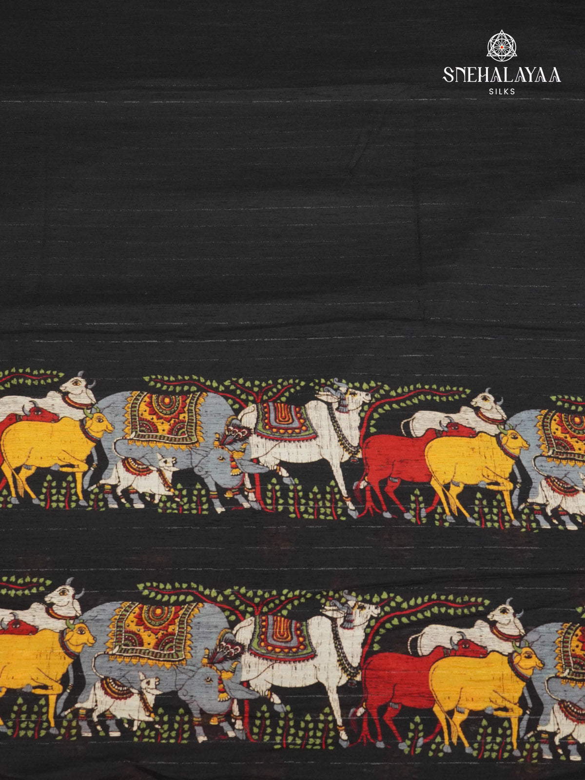 Black Dola Silk Saree