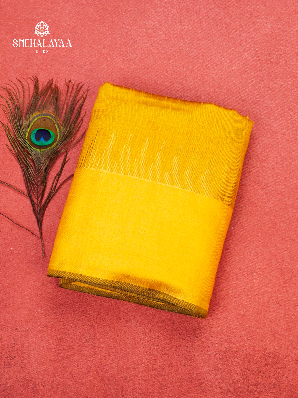 Mango Yellow Dupion Silk Saree