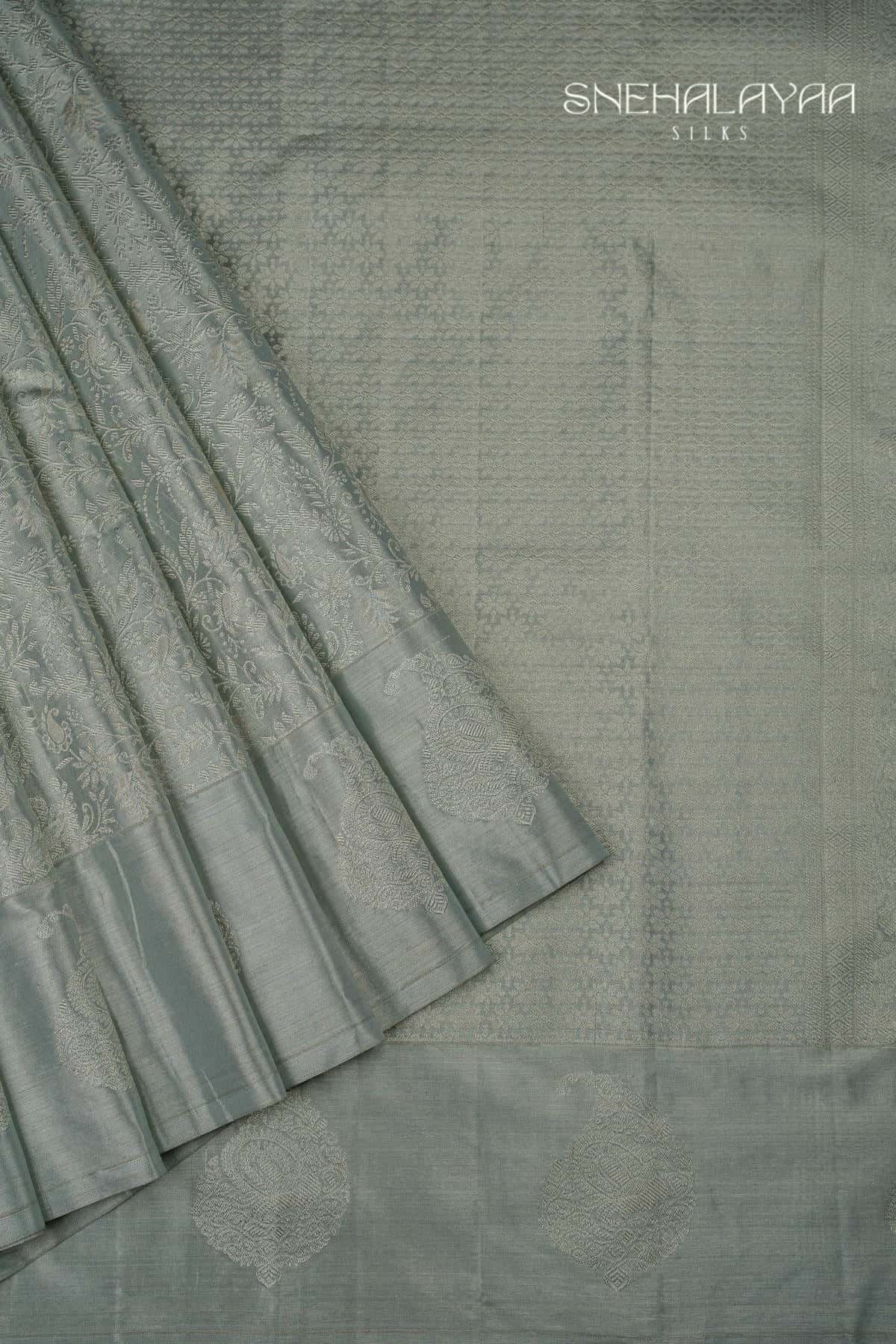 Pastel Green Kancheevaram Tissue Silk Saree