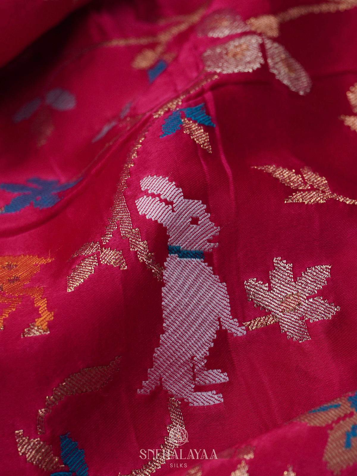 Pink Satin Banaras Silk Saree