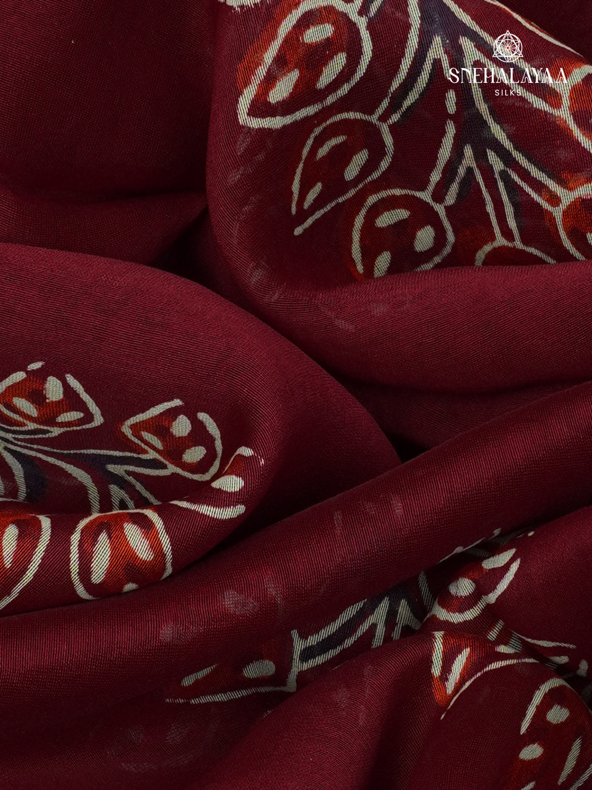 Maroon Chanderi Saree