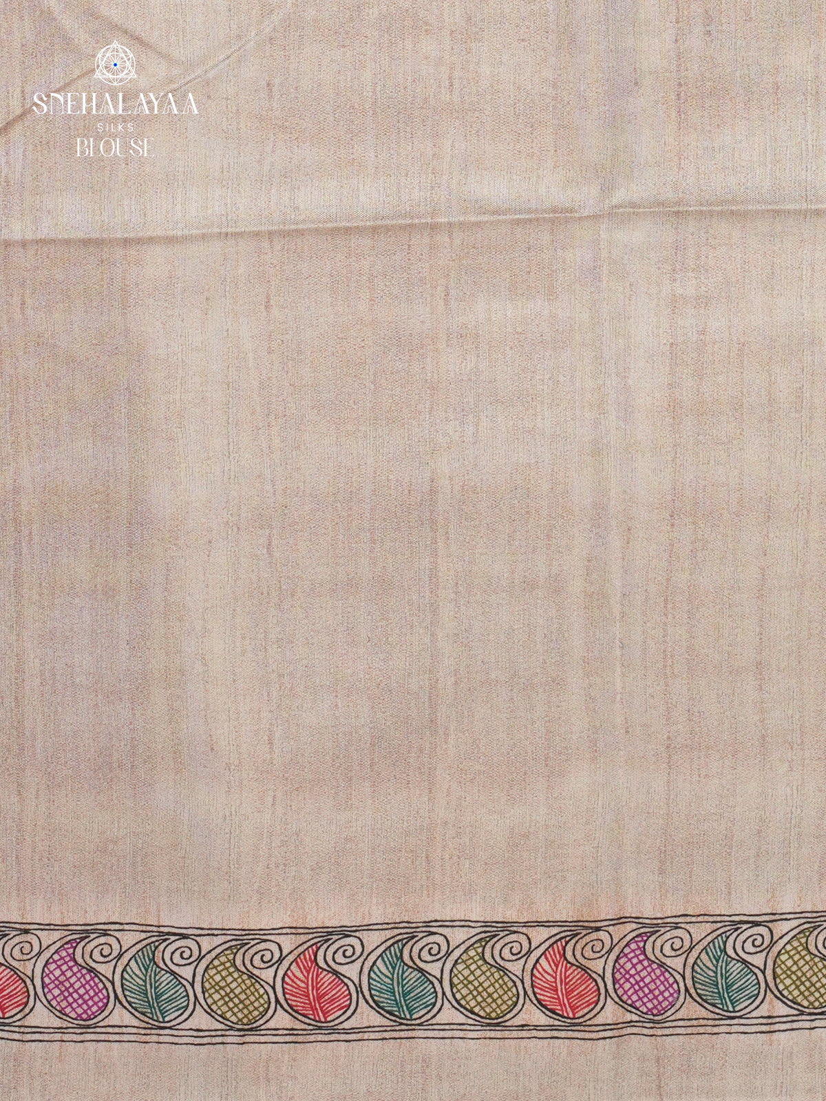 Cream Madhubani Printed Saree