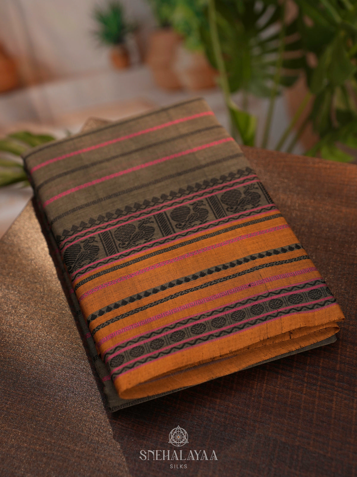 Brown Kanchi Cotton Saree