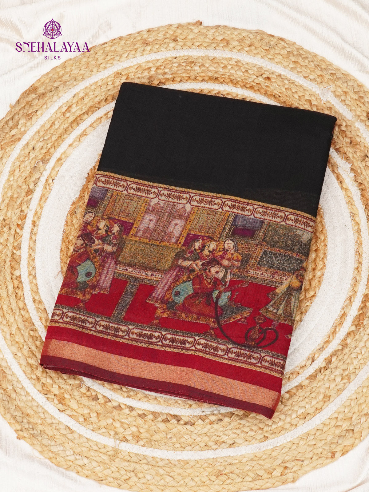 Black Munga Tussar Saree