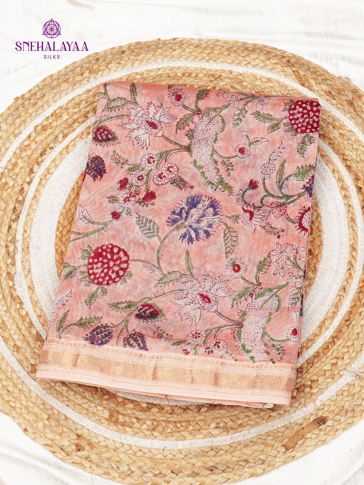 Pastel Pink Chanderi Saree