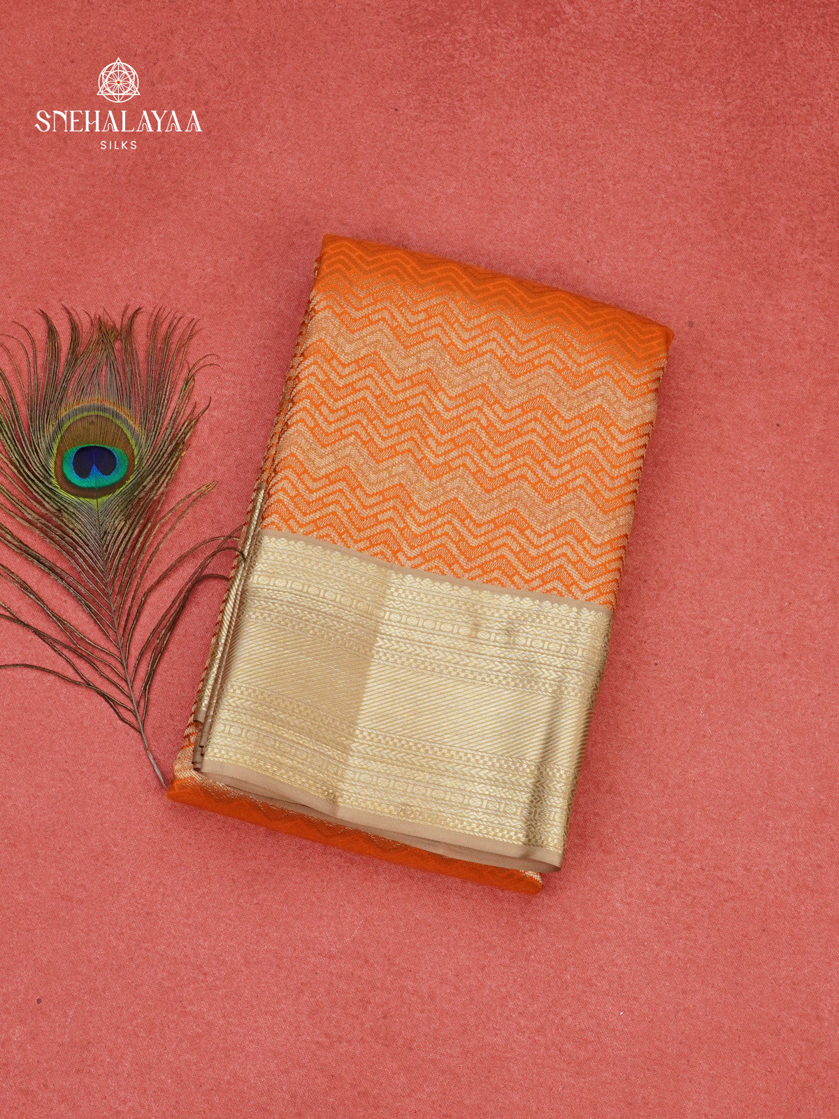 Orange Kanjivaram Silk Saree
