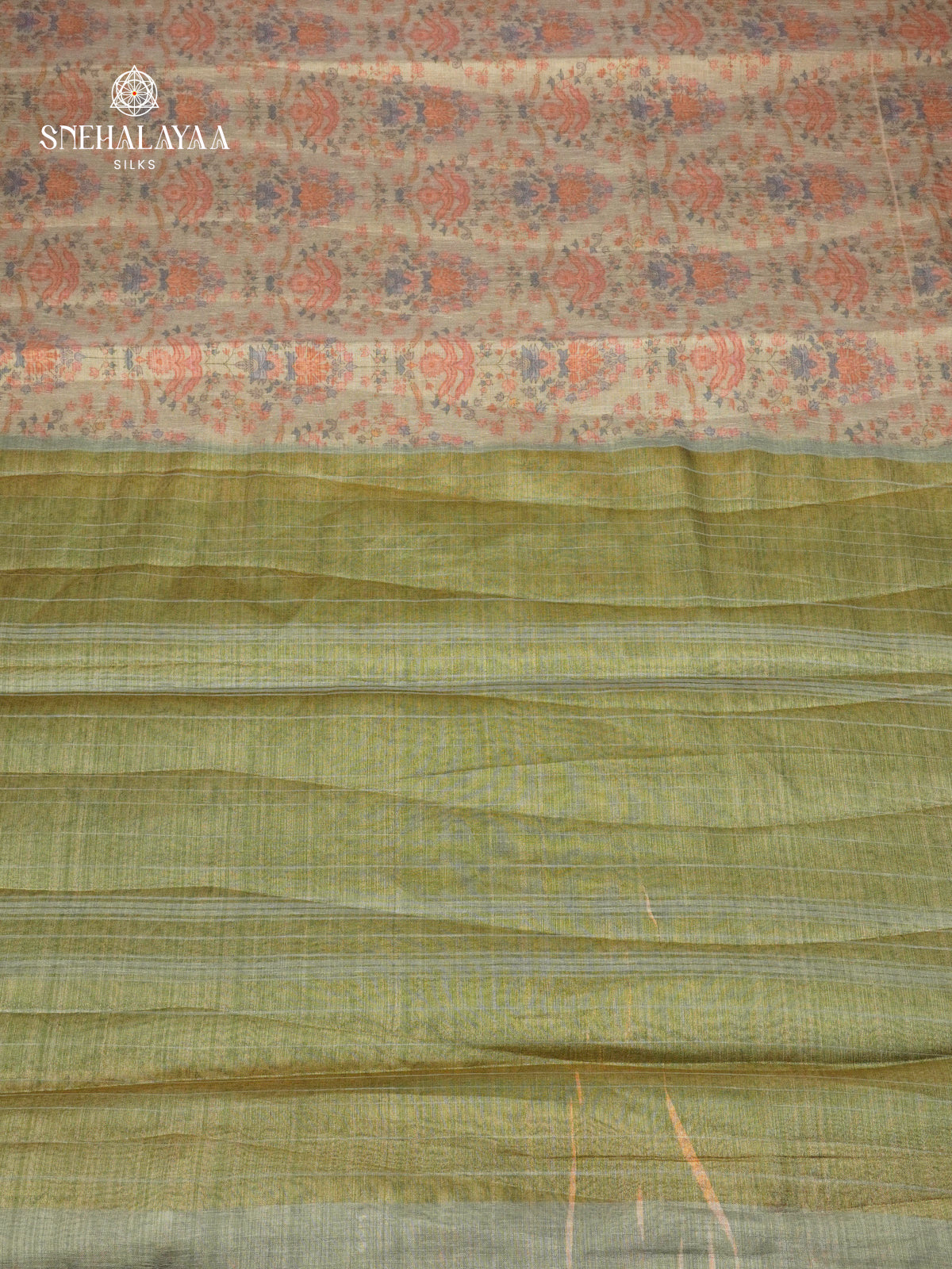 Beige Linen Tissue Saree