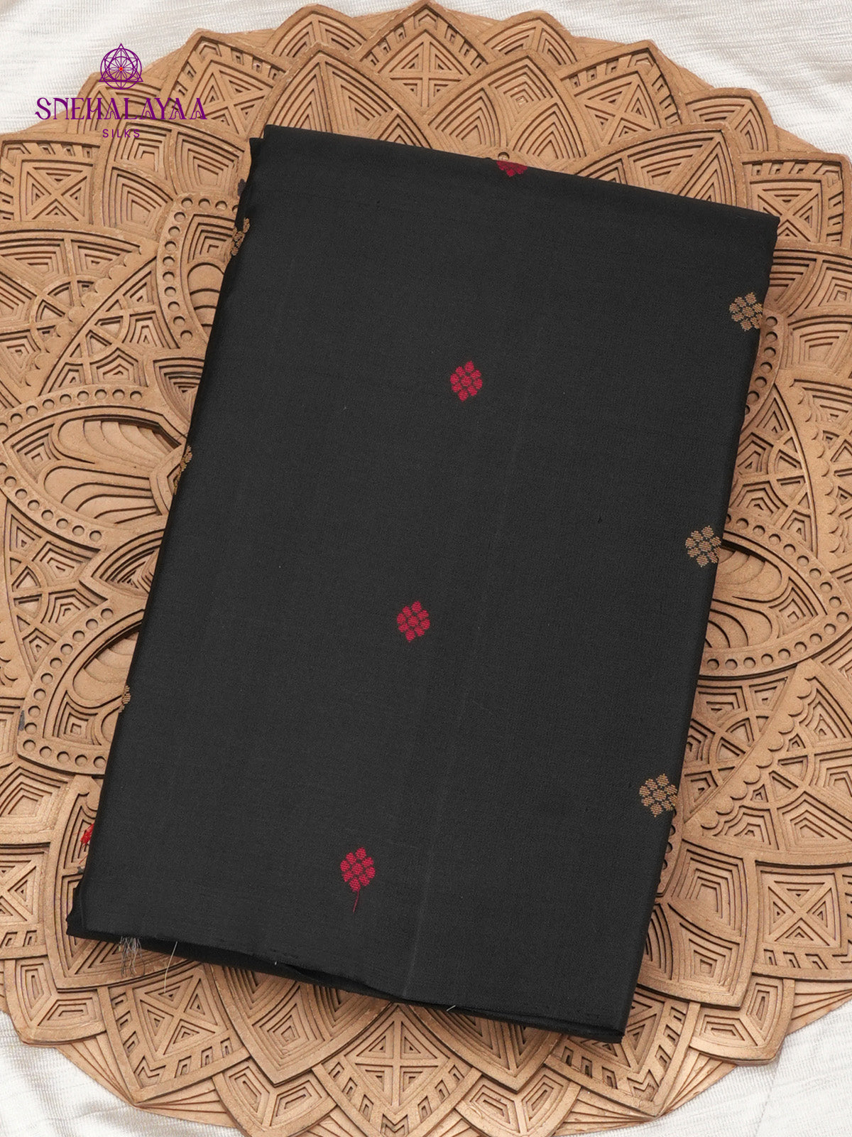 Black Borderless Kanjivaram Silk Saree