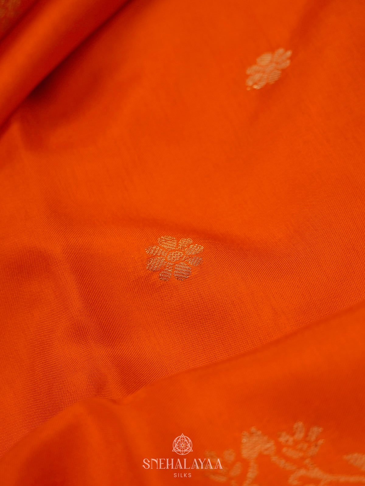 Orange Banaras Silk Saree