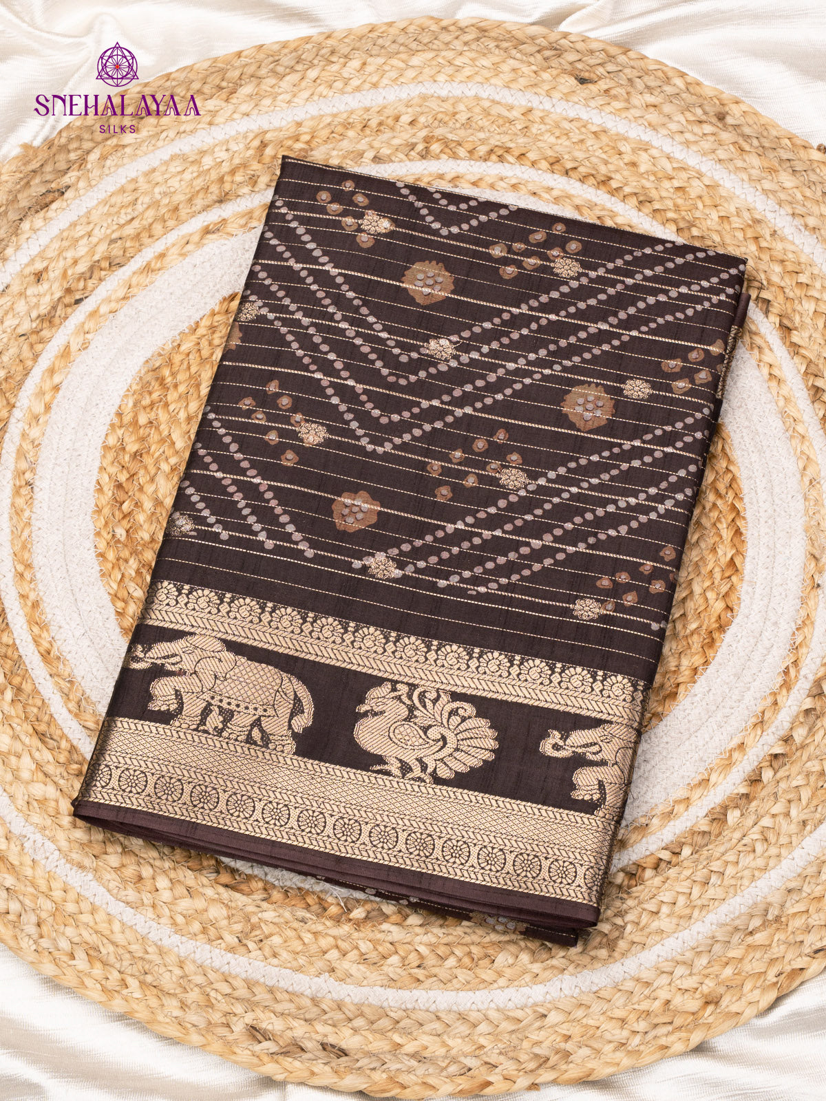 Black Dola Silk Saree