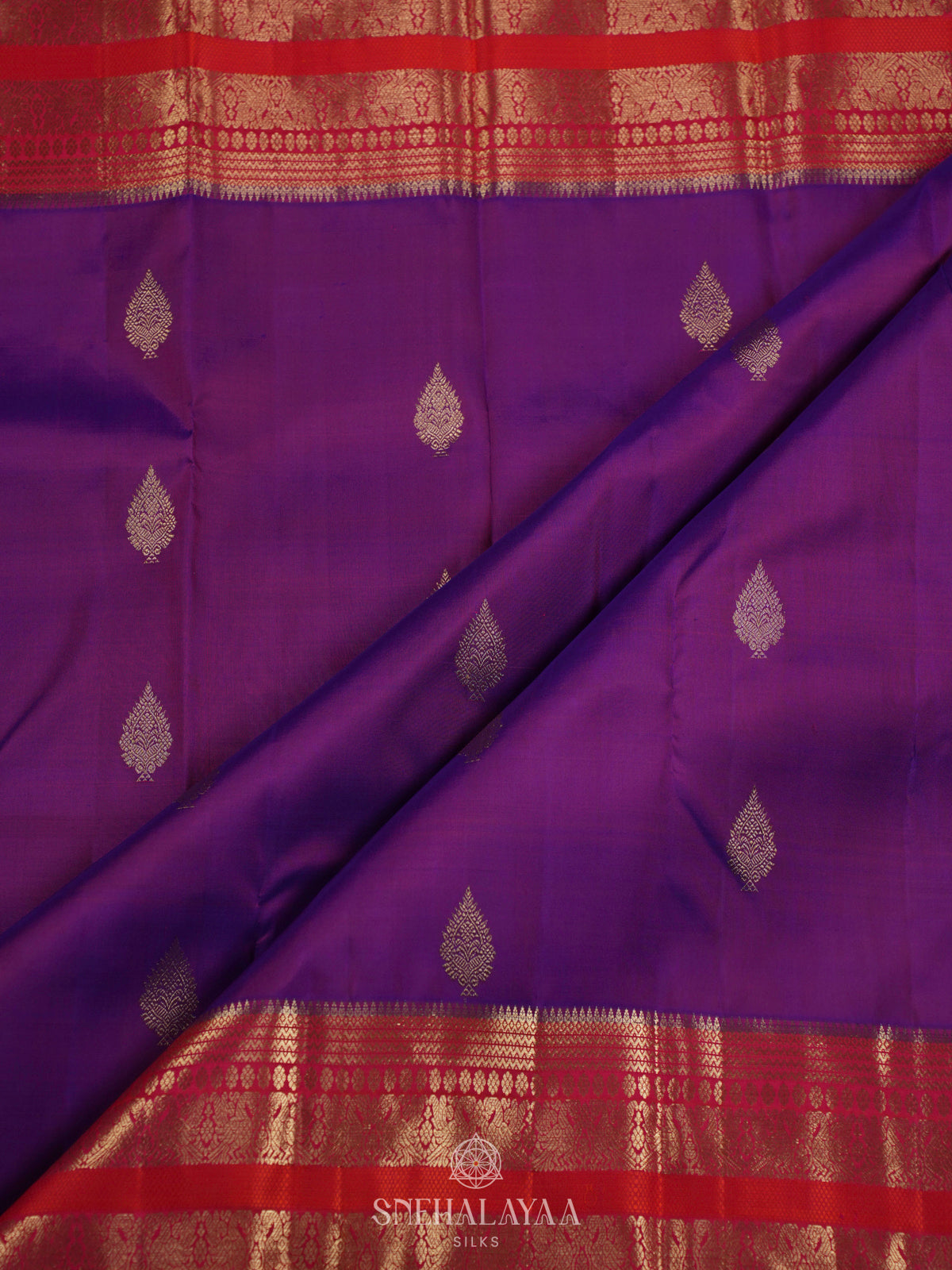 Violet Kanjivaram Silk Saree