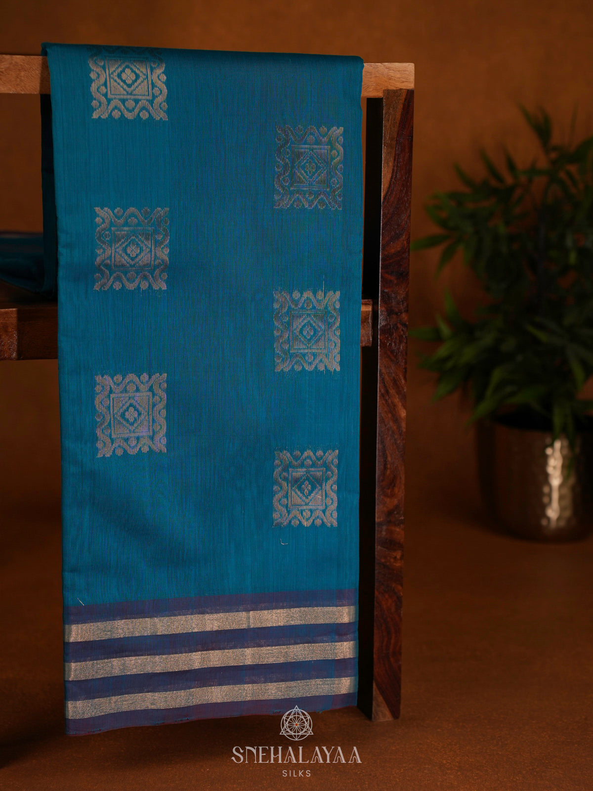 Blue Kanchi Silk Cotton Saree