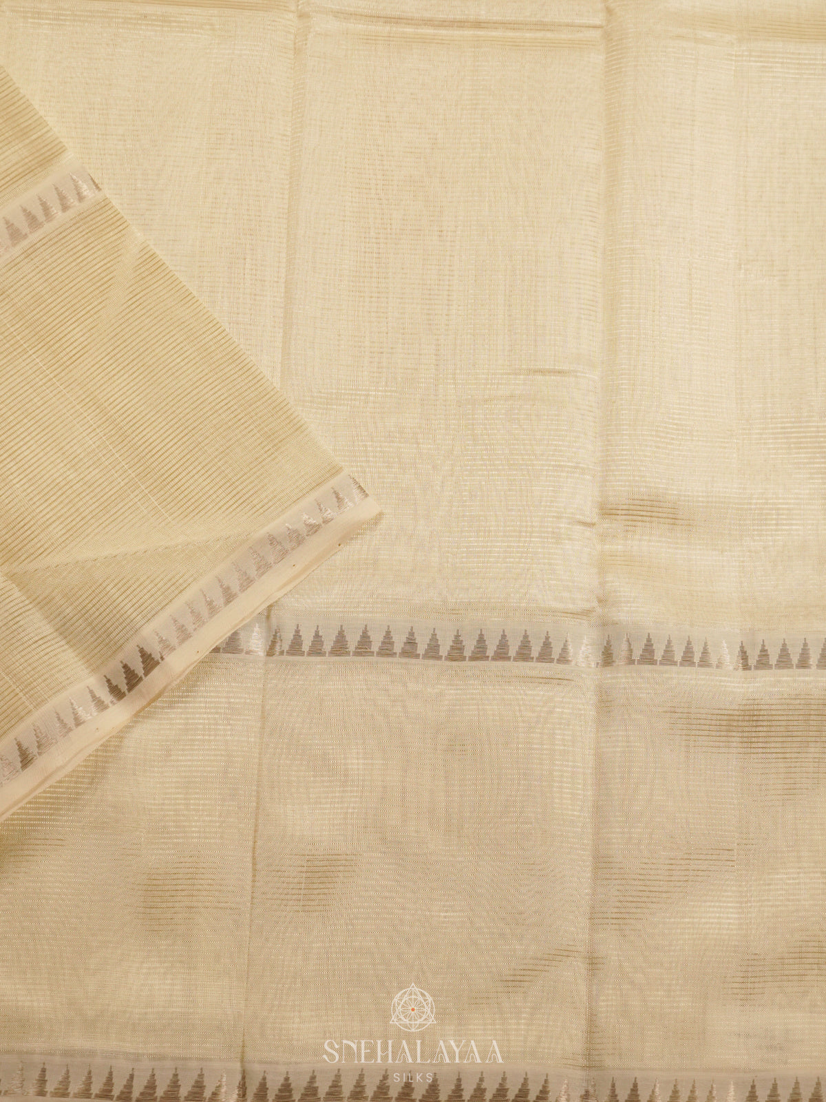 Cream Mangalagiri Silk Cotton Saree