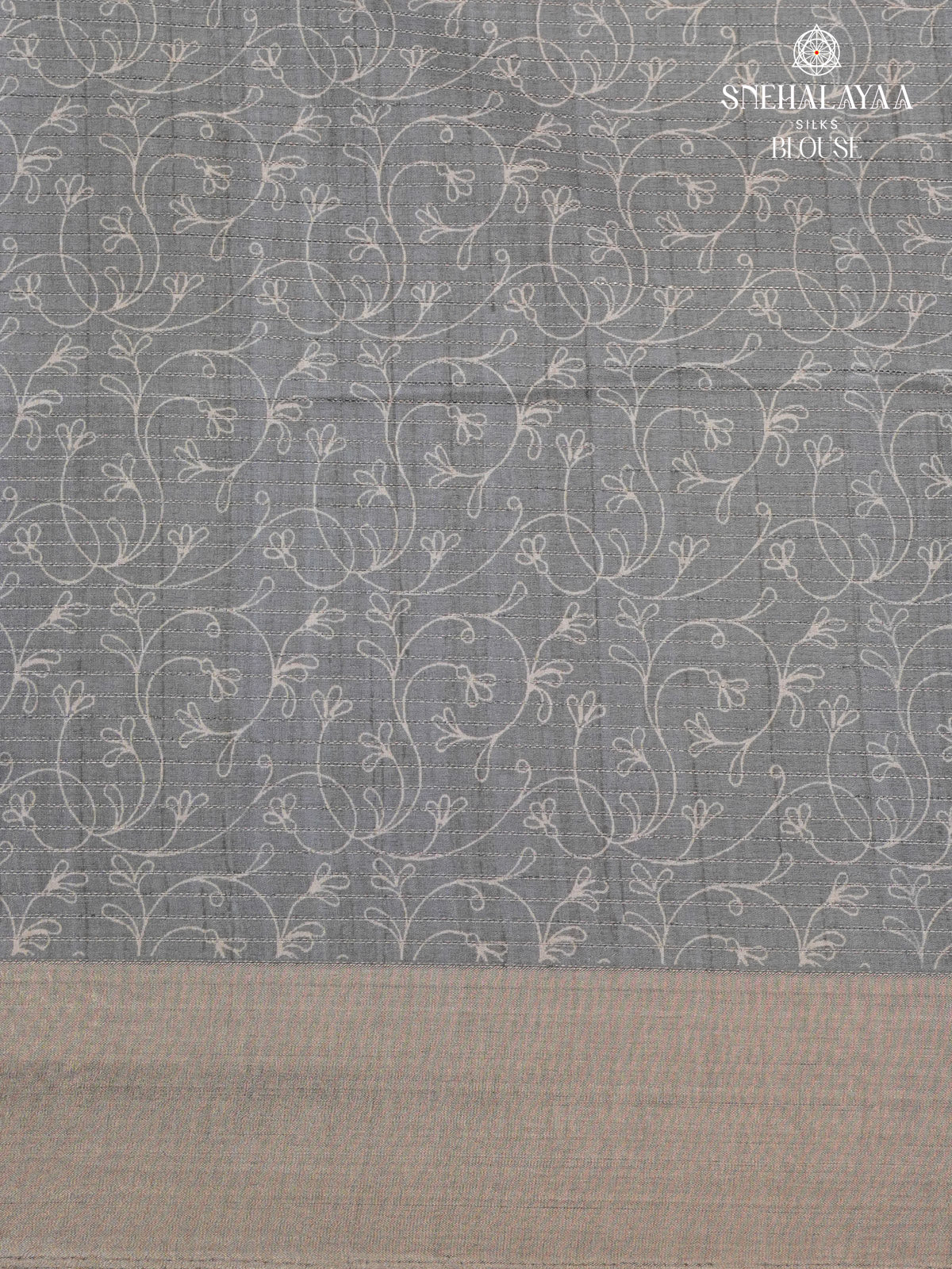 Magenta Floral Printed Tussar Saree