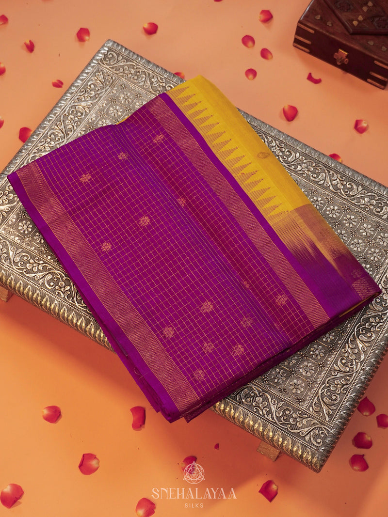 Mustard Yellow Kanchi Silk Cotton Saree