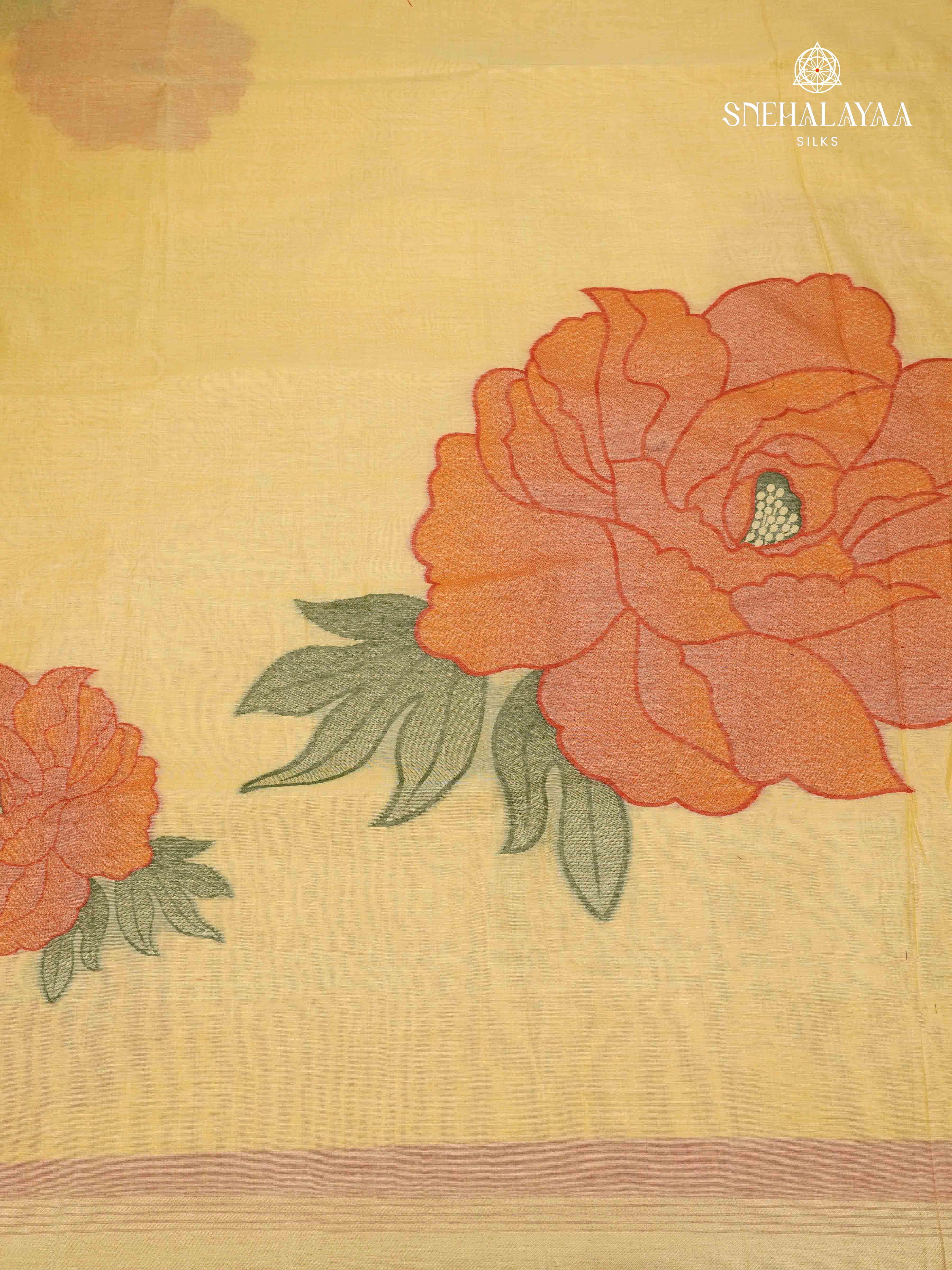 Yellow Munga Cotton Saree