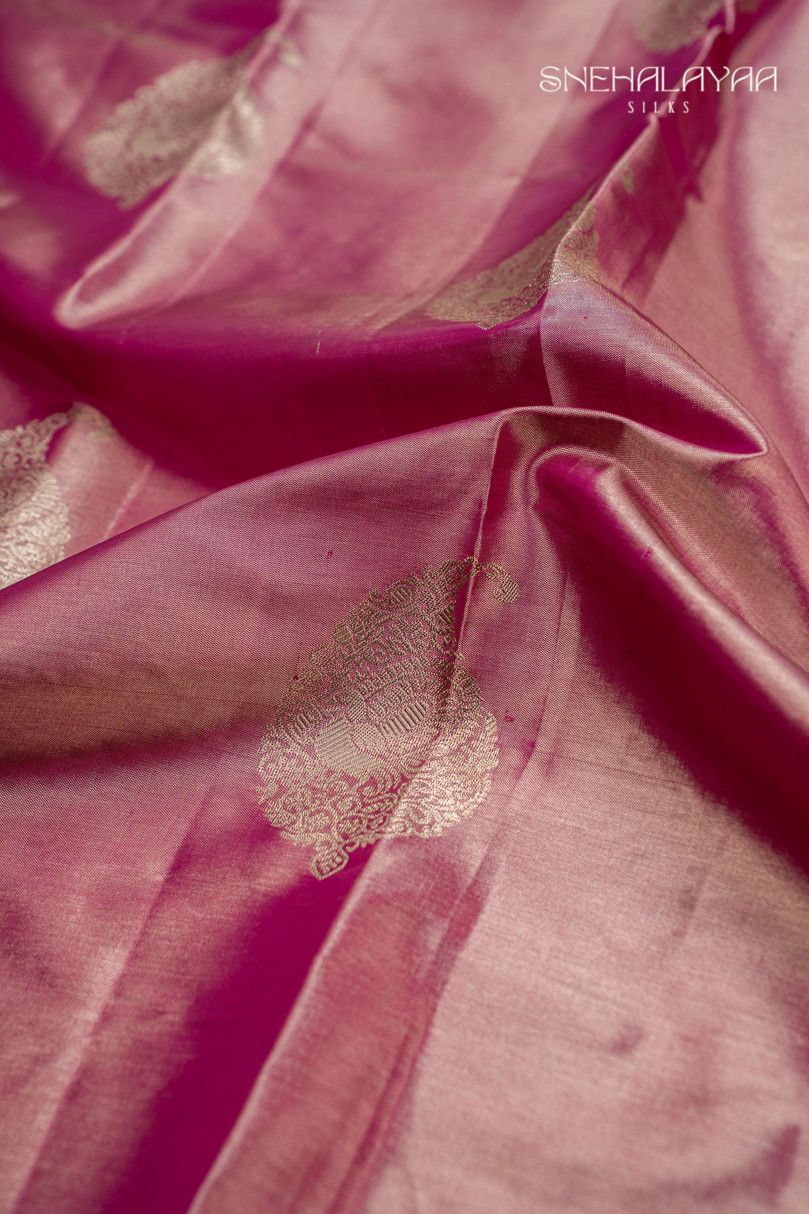 Magenta Pink Kancheevaram Tissue Silk Saree