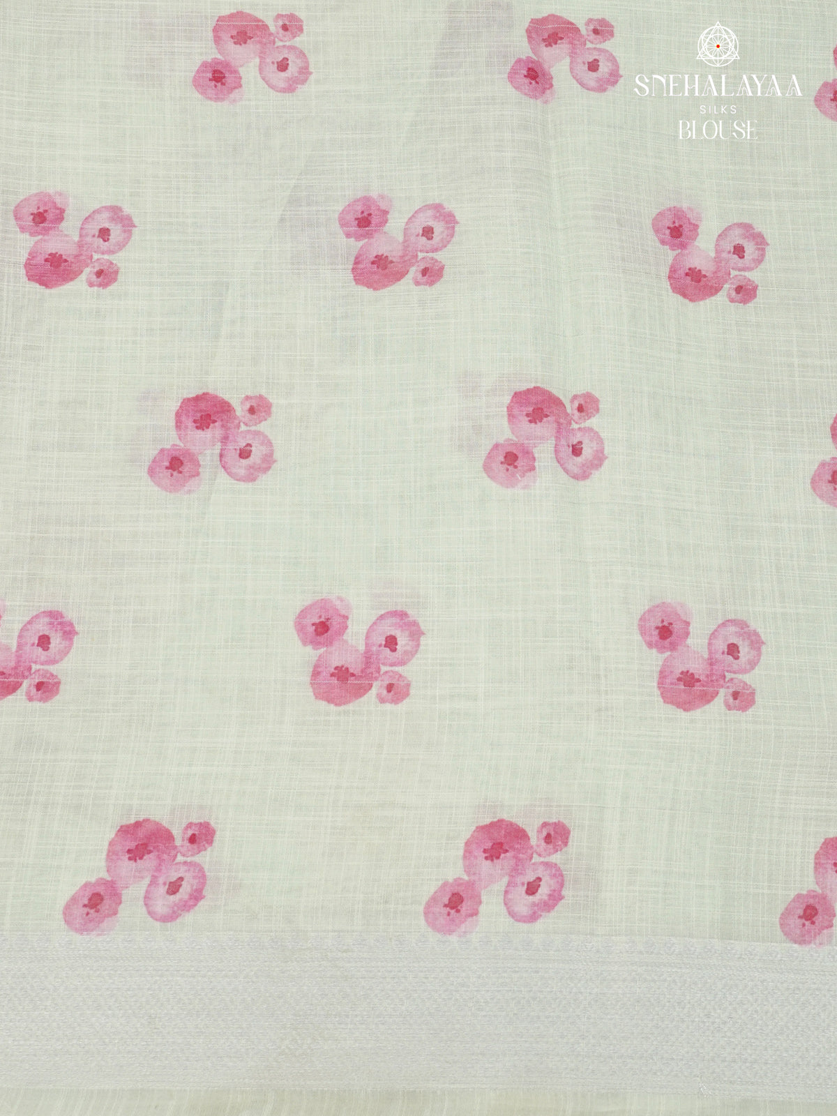 Pastel Green Printed Linen Saree