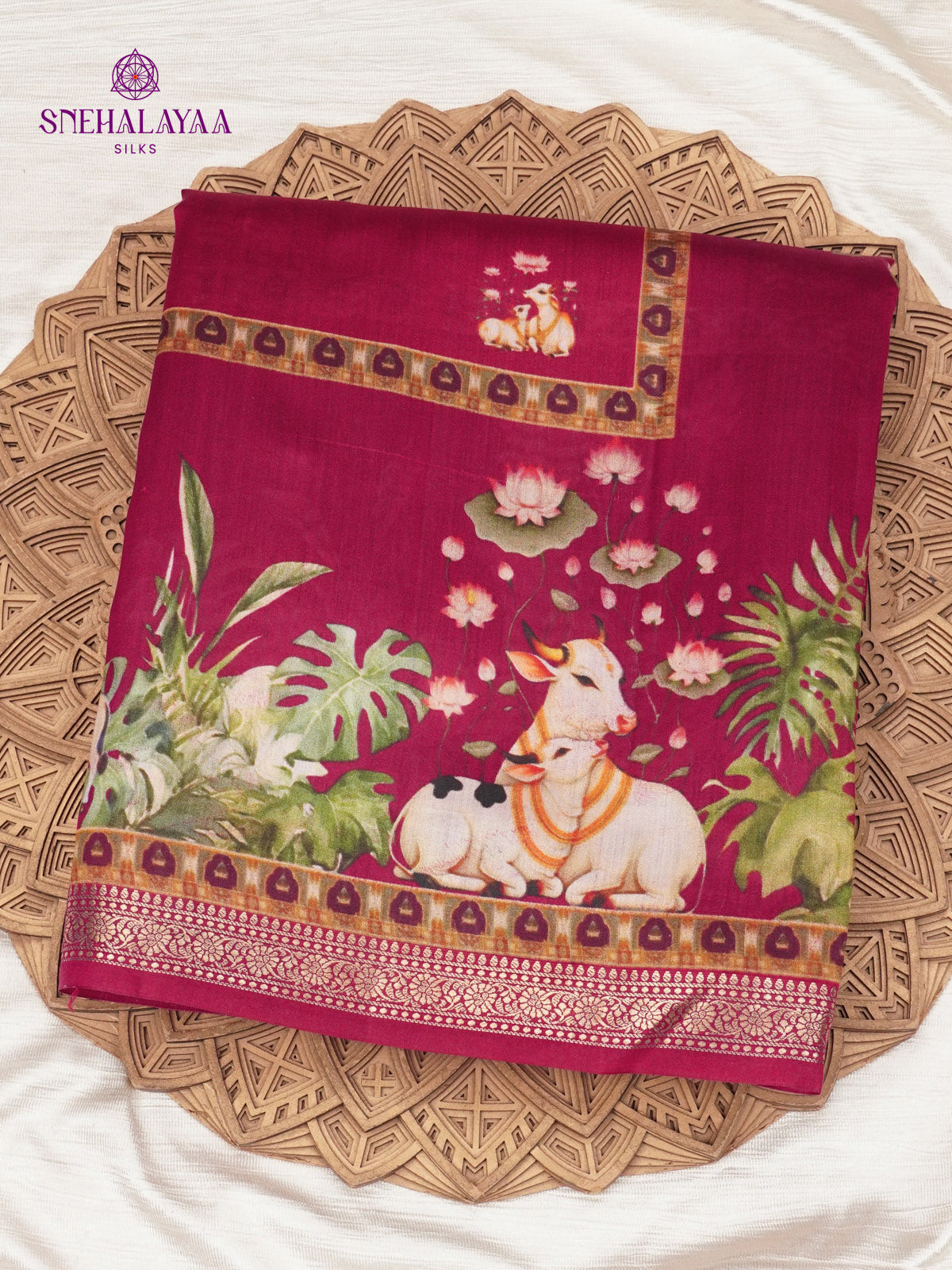 Pink Chiniya Silk Saree