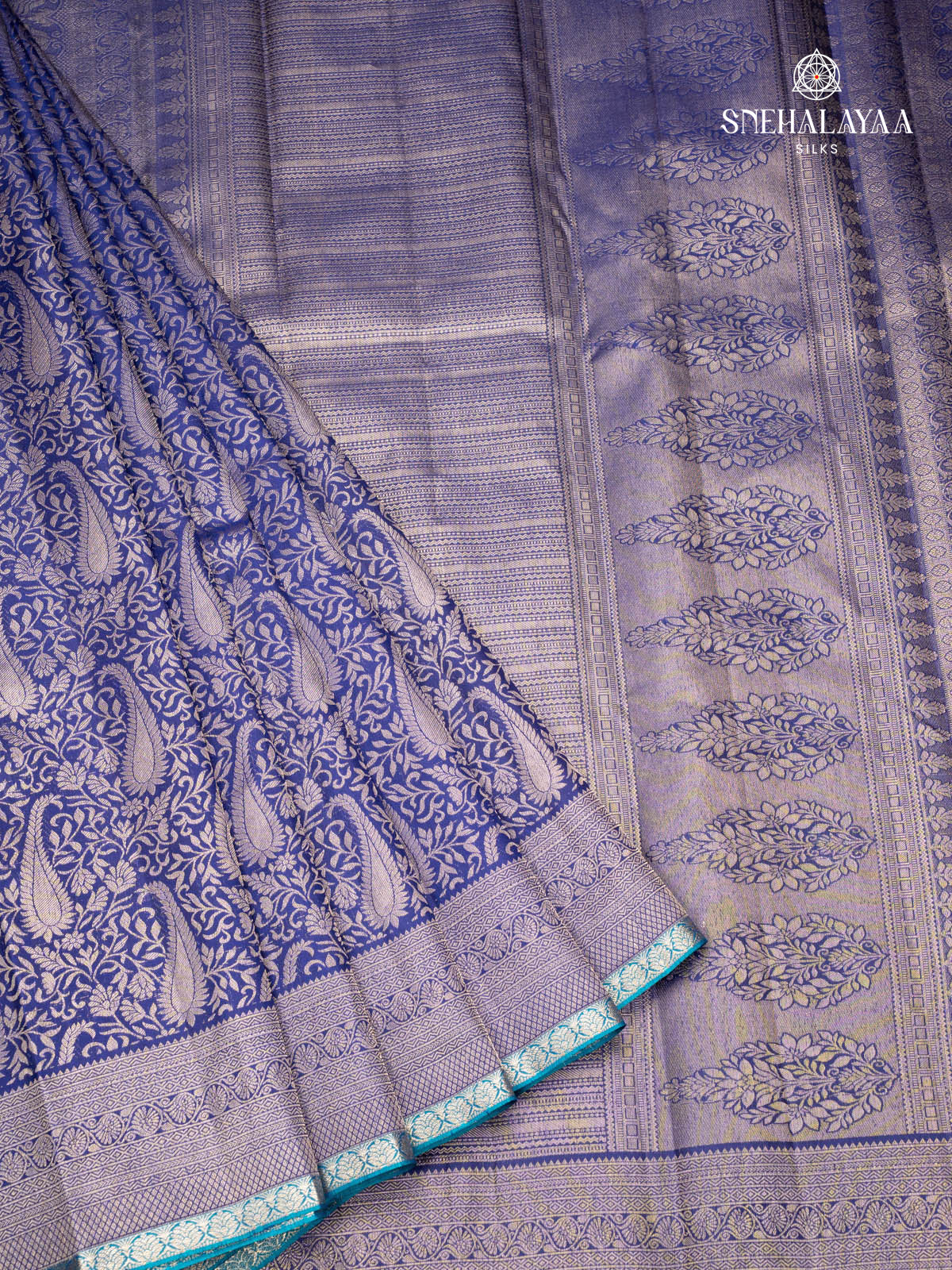 Navy Blue Kanjivaram Silk Saree