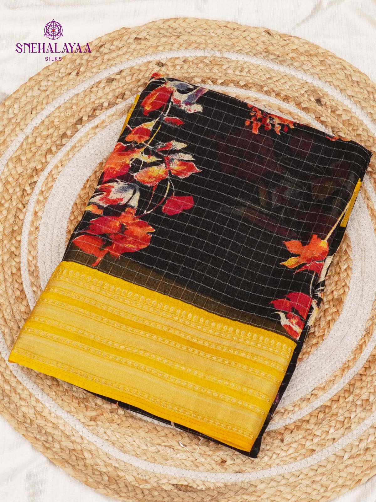 Black Dola Silk Saree