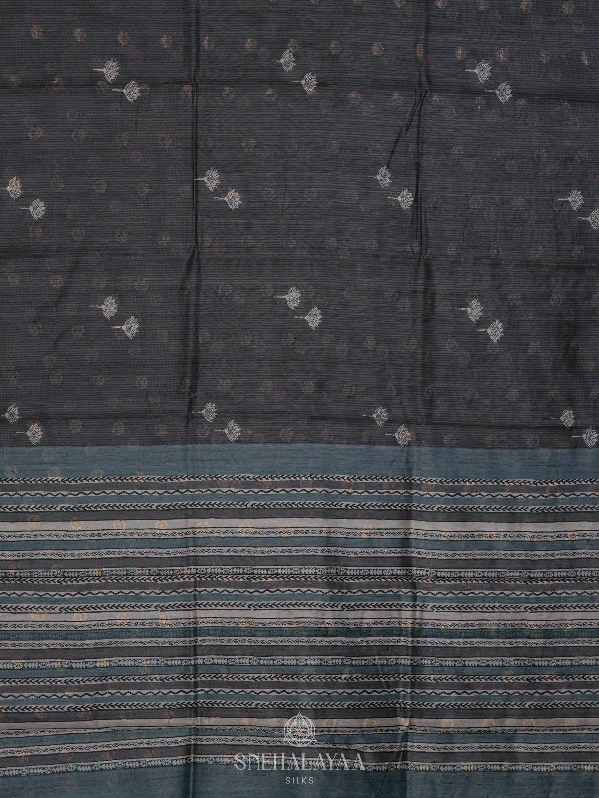 Black Munga Tussar Saree