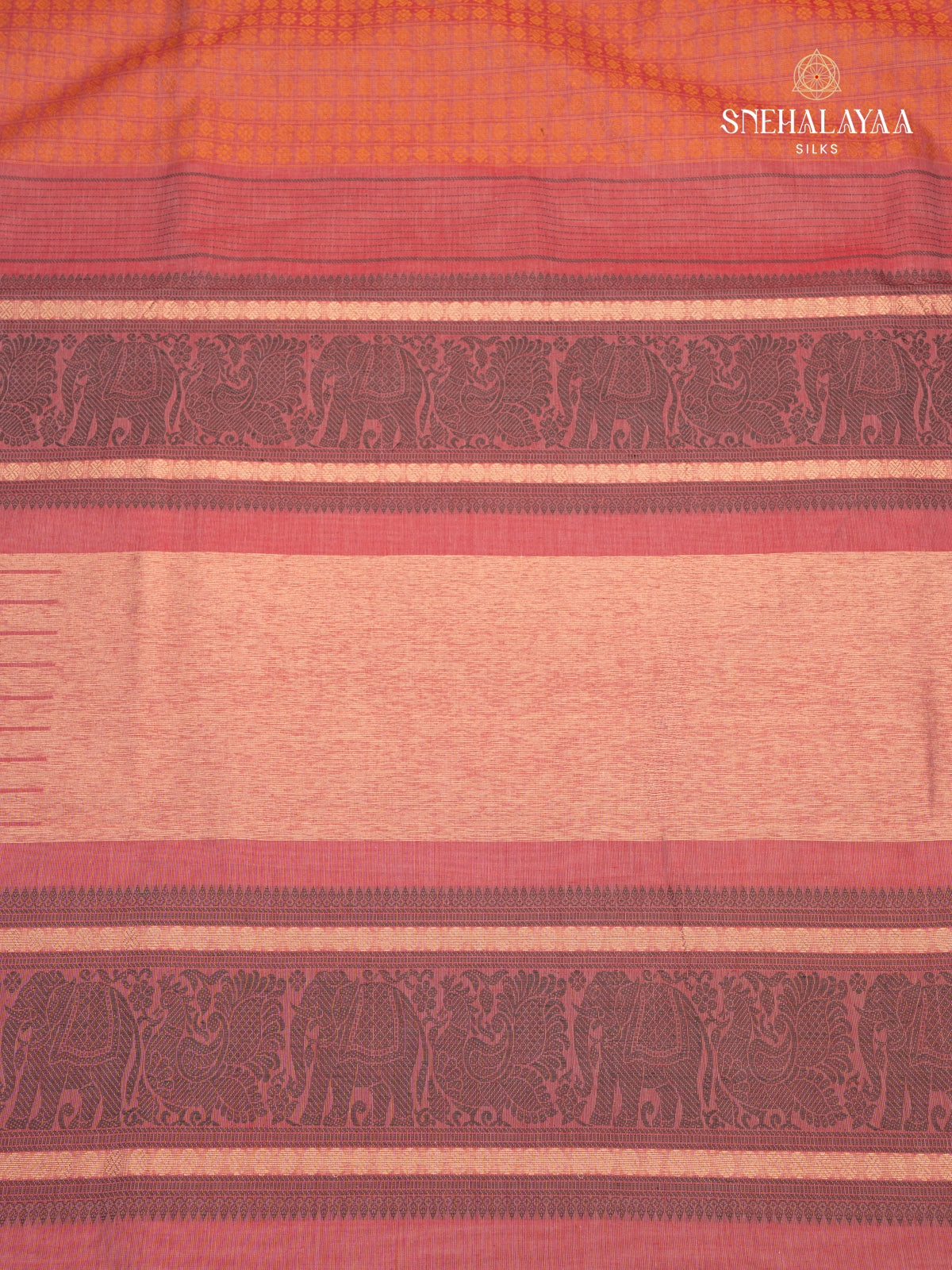 Light orange Kanchi Cotton Saree