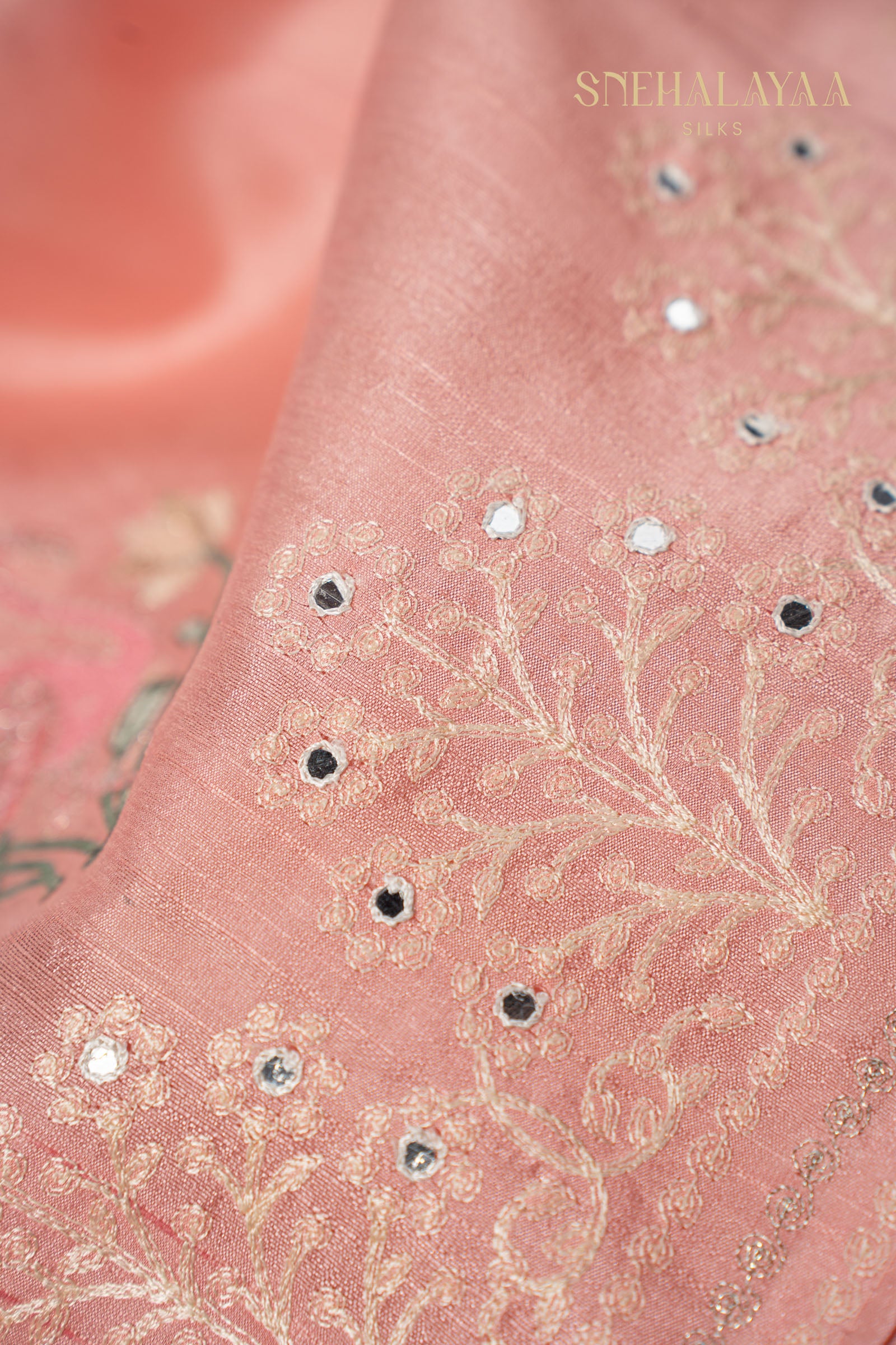 Rose Pink Raw Silk Saree