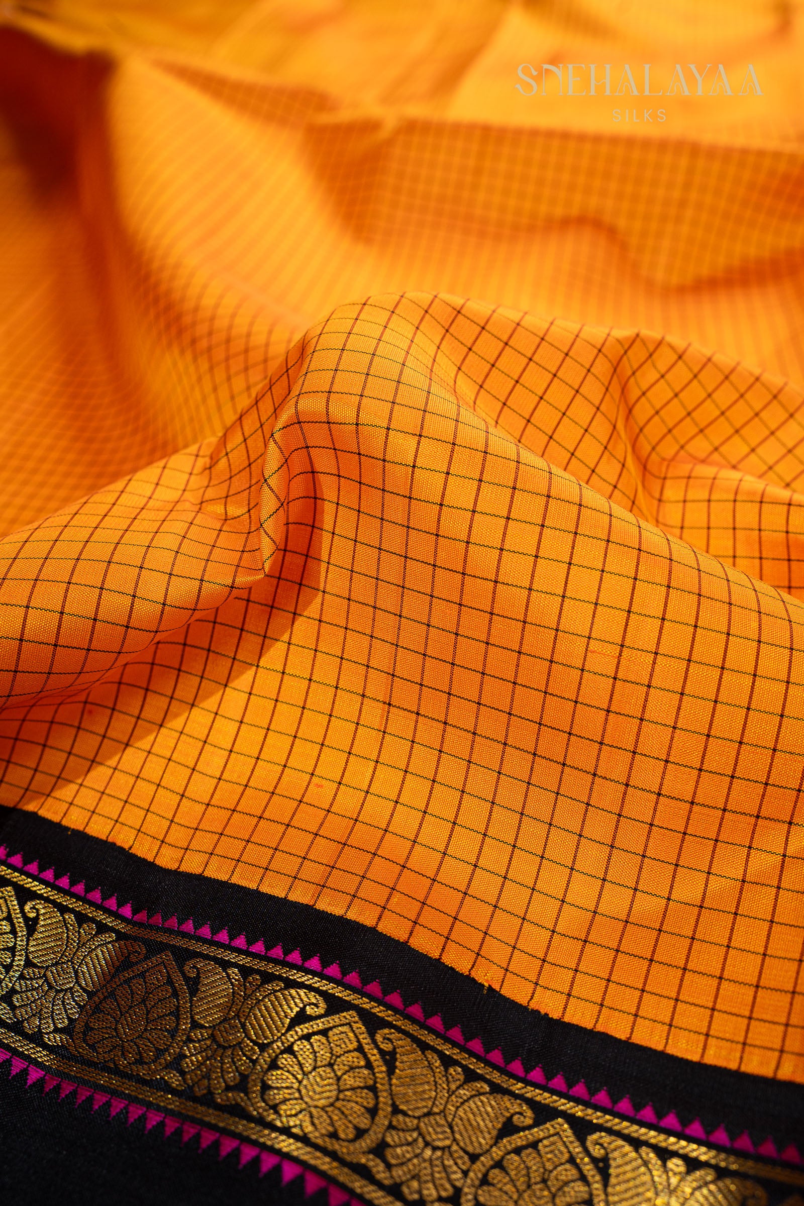 Mango Yellow Kancheevaram Silk Saree