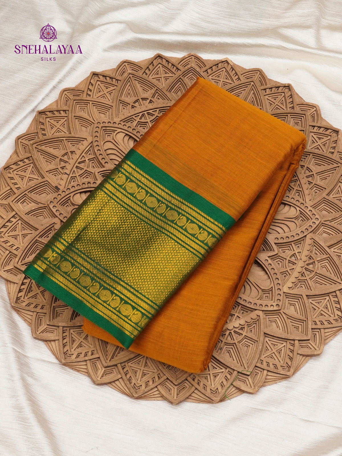 Orange Narayanpet Cotton Saree