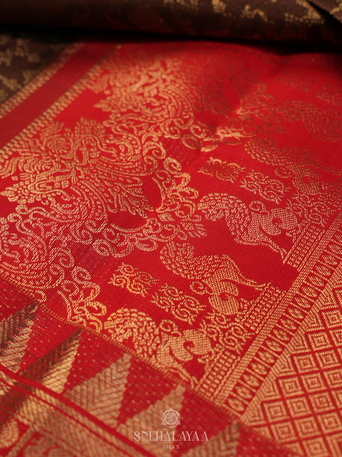 Brown Kanjivaram Silk Saree