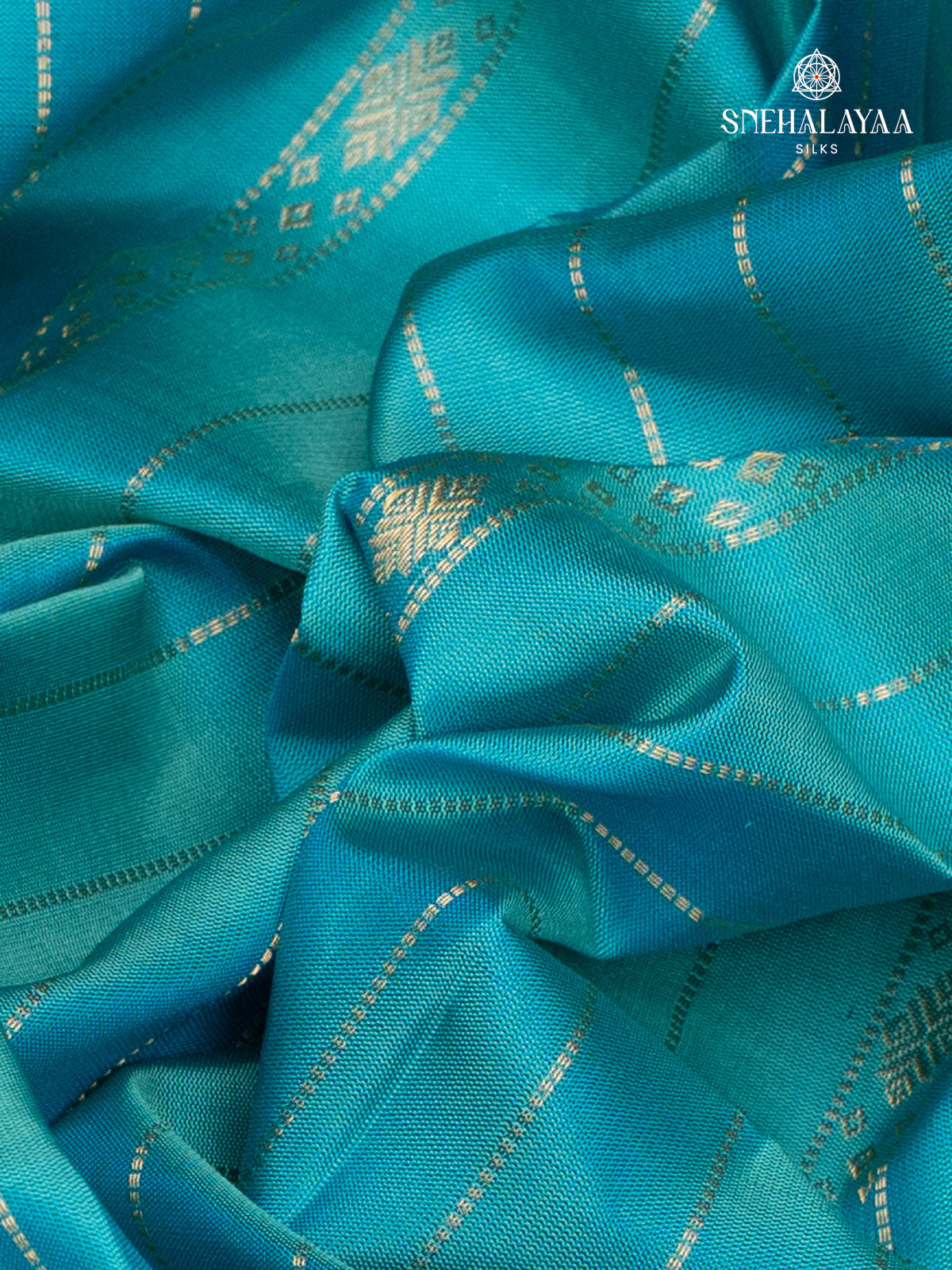 Teal Blue Kanjivaram Silk Saree