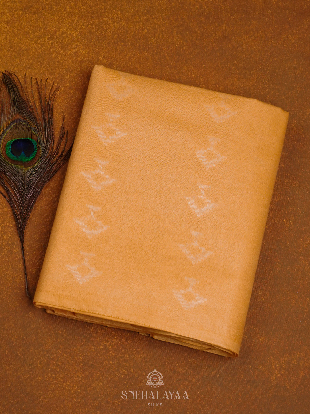 Sandy Orange Bamboo Silk Saree