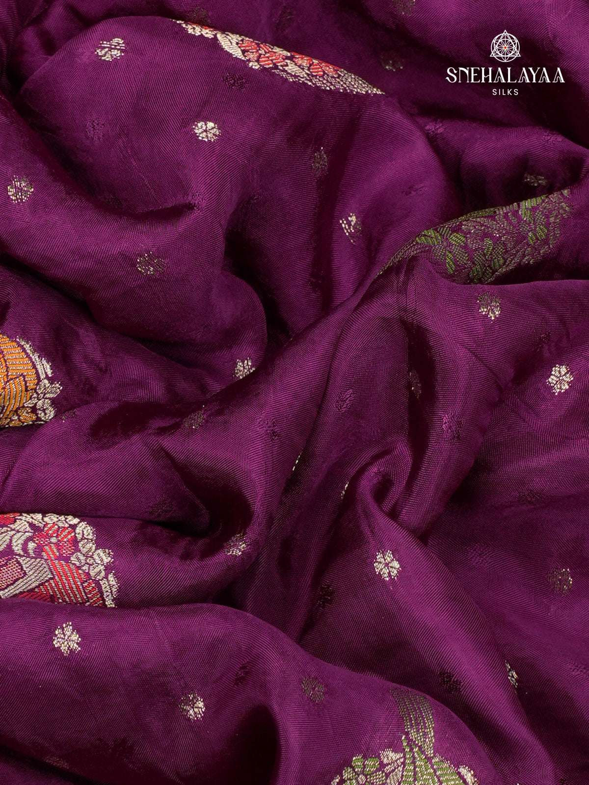 Violet Banaras Silk Saree