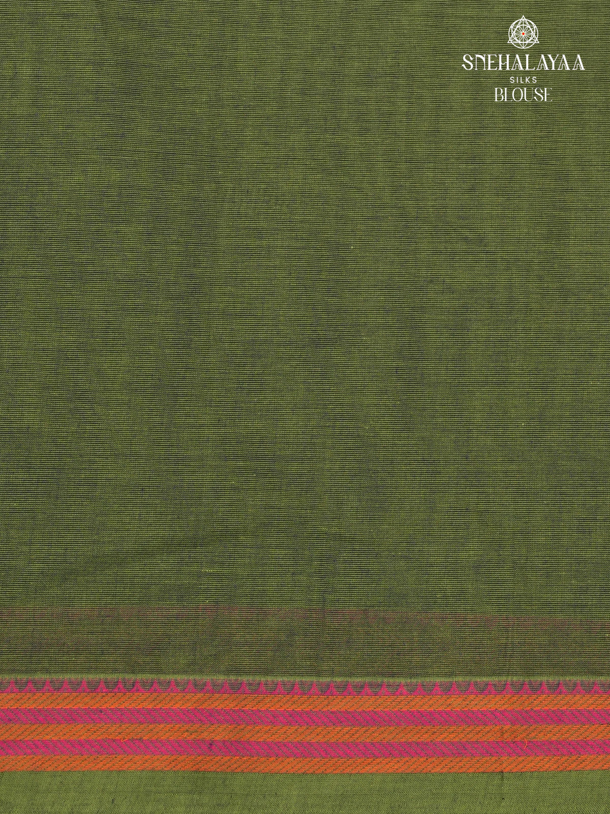 Olive Green Handloom Cotton Saree