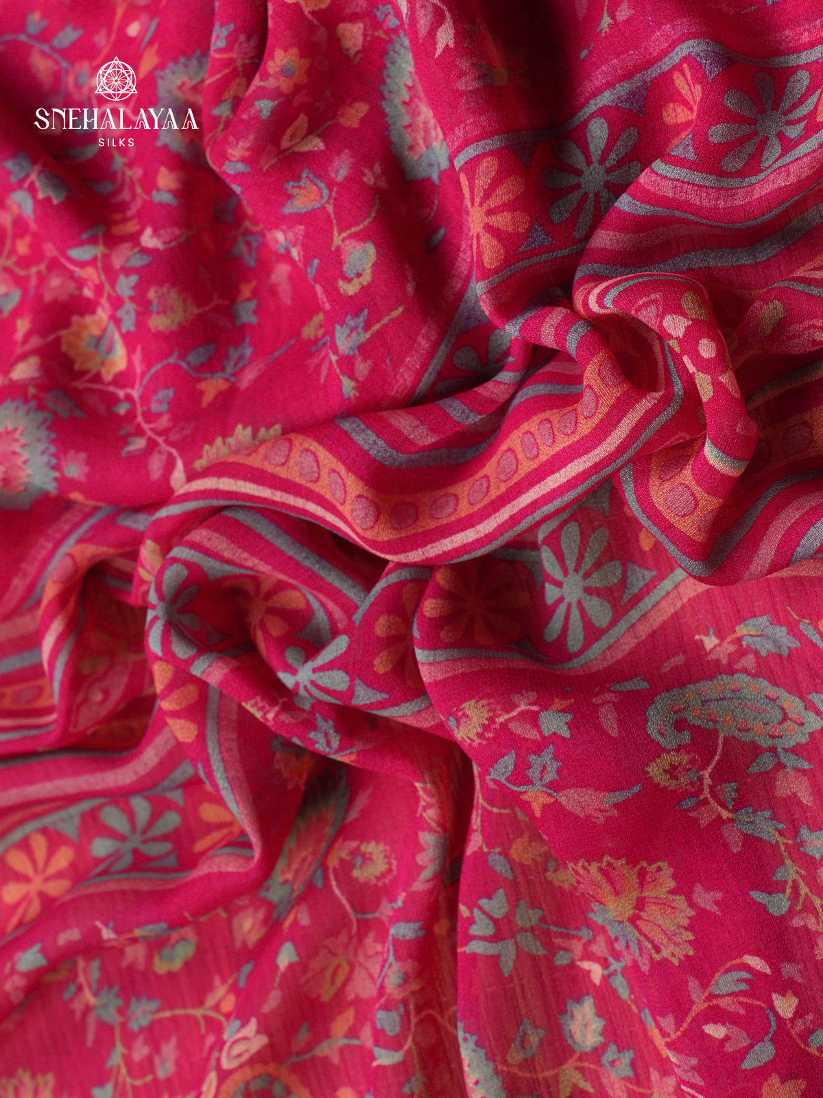 Rani Pink Chiffon Saree