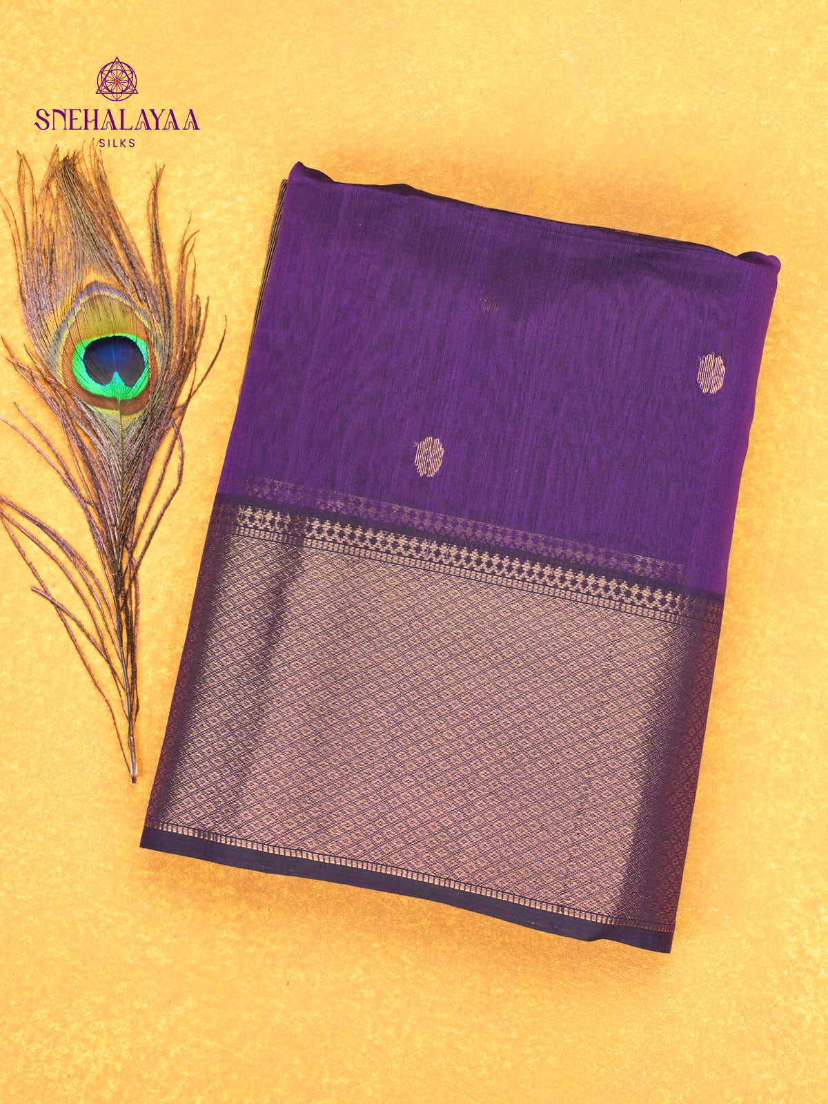 Purple Maheshwari Silk Cotton Saree