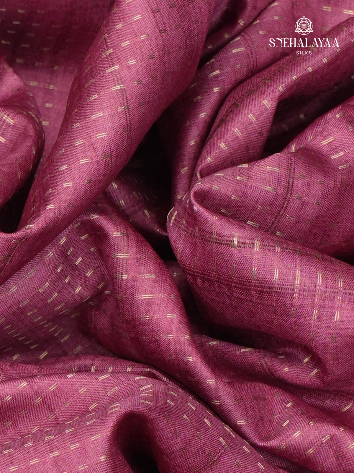 Pink Printed Tussar Saree