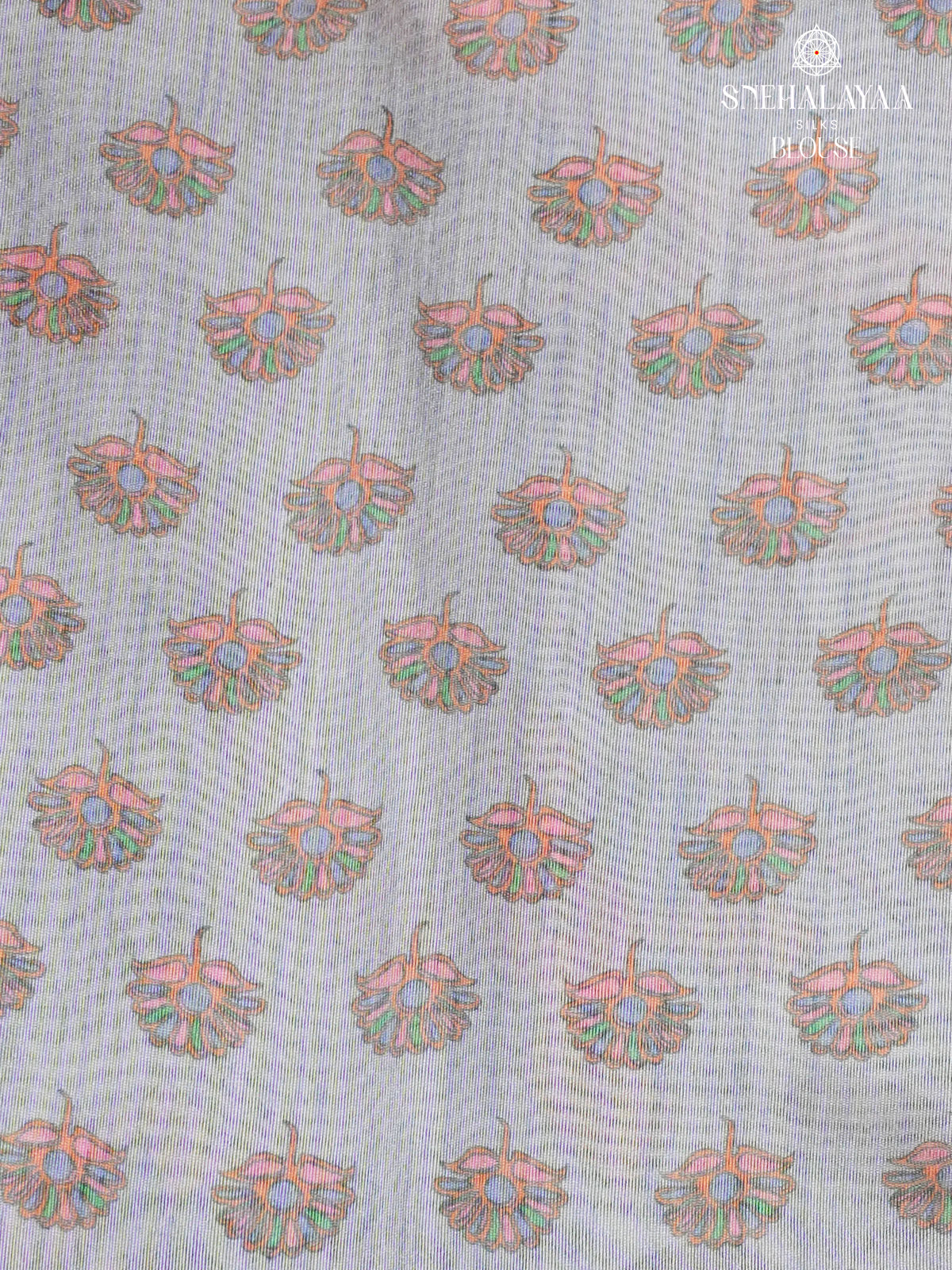 Powder Grey Madhubani Printed Saree