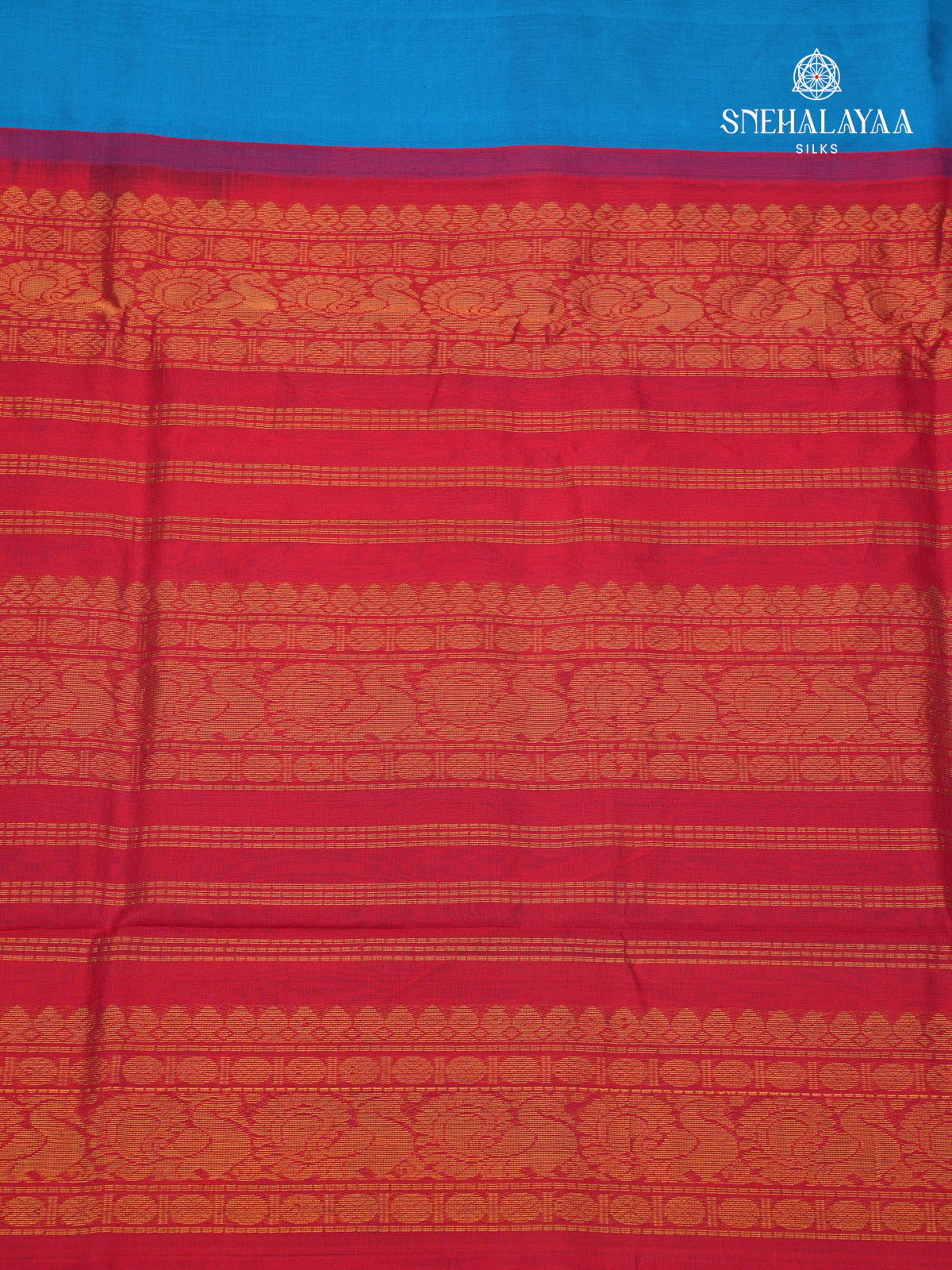 Sky Blue Kanchi Silk Cotton Saree