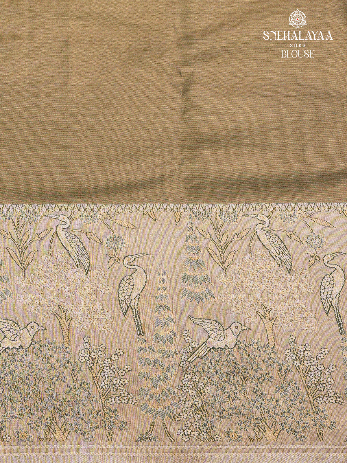 Cream Art Silk Saree