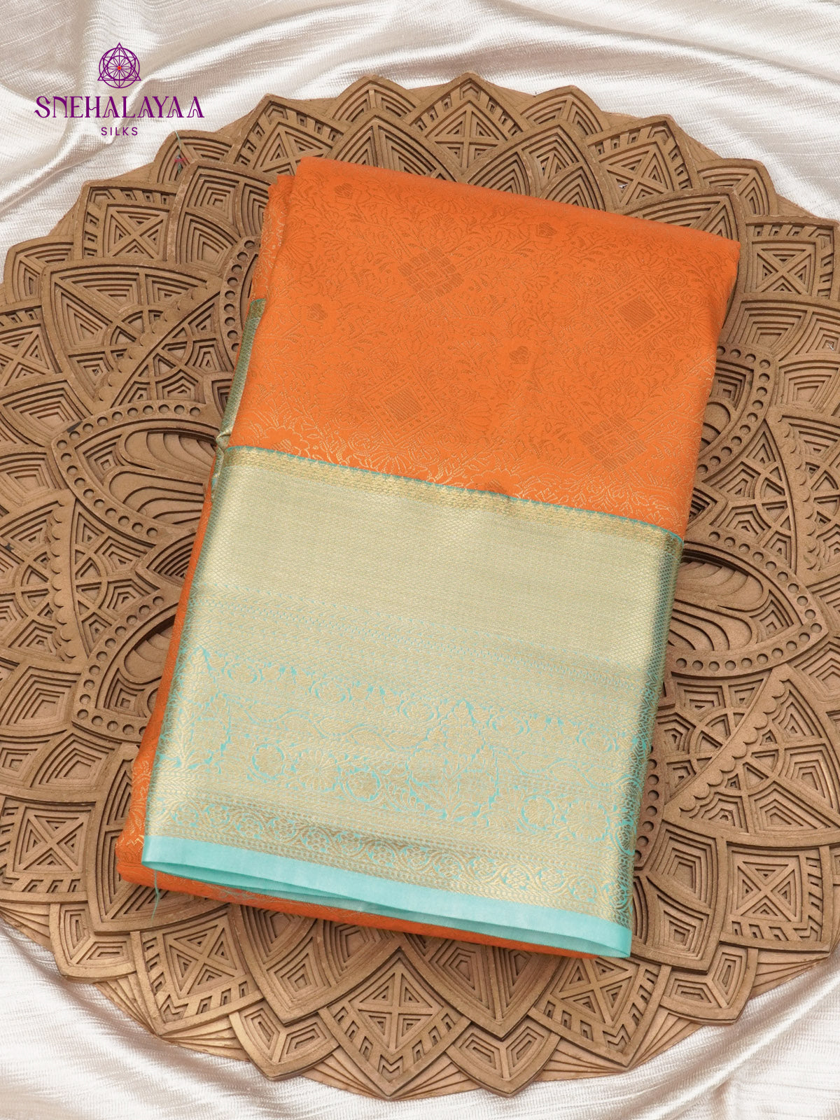 Orange Art Silk Saree