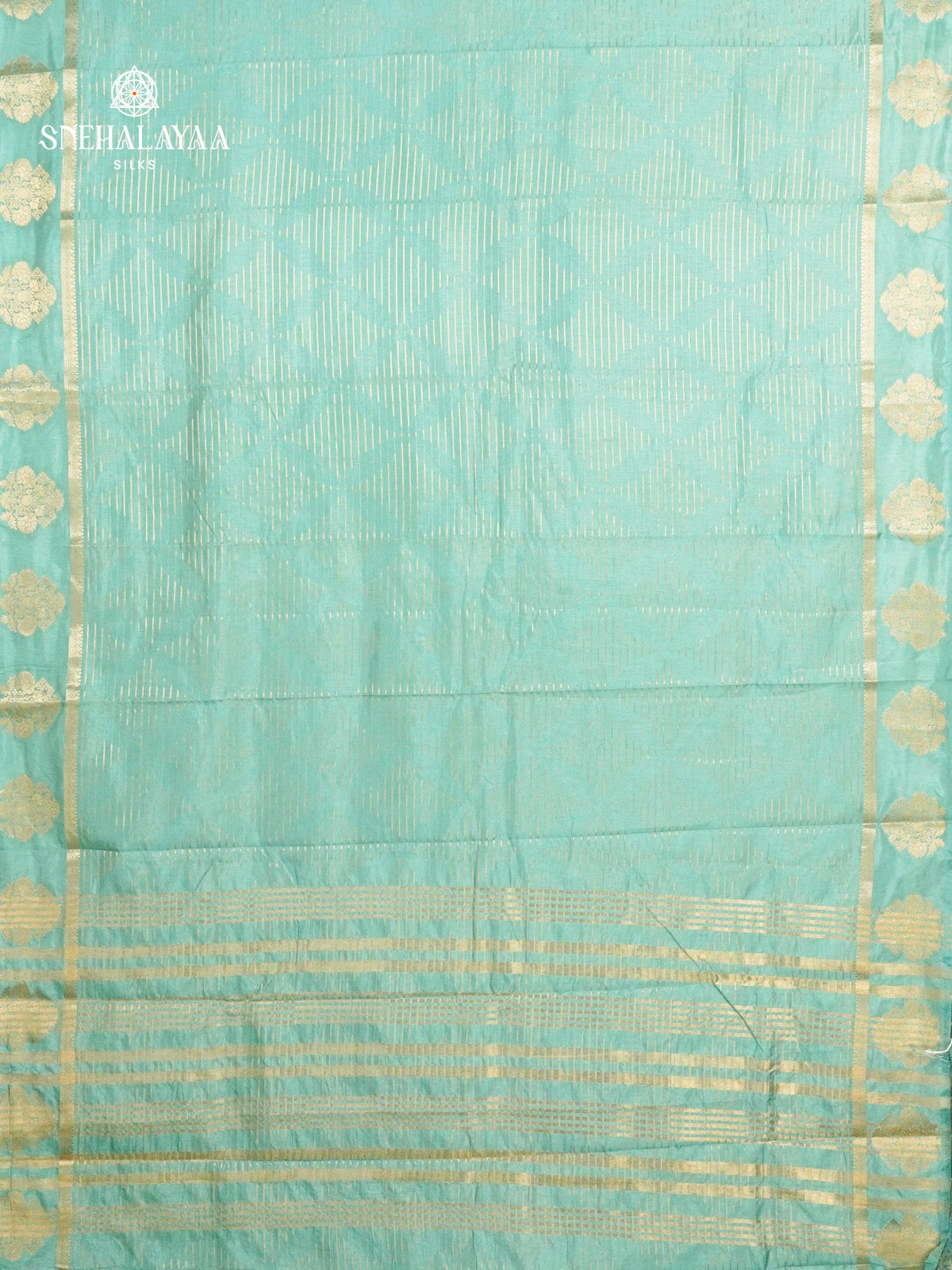Ice Blue Raw Silk Saree