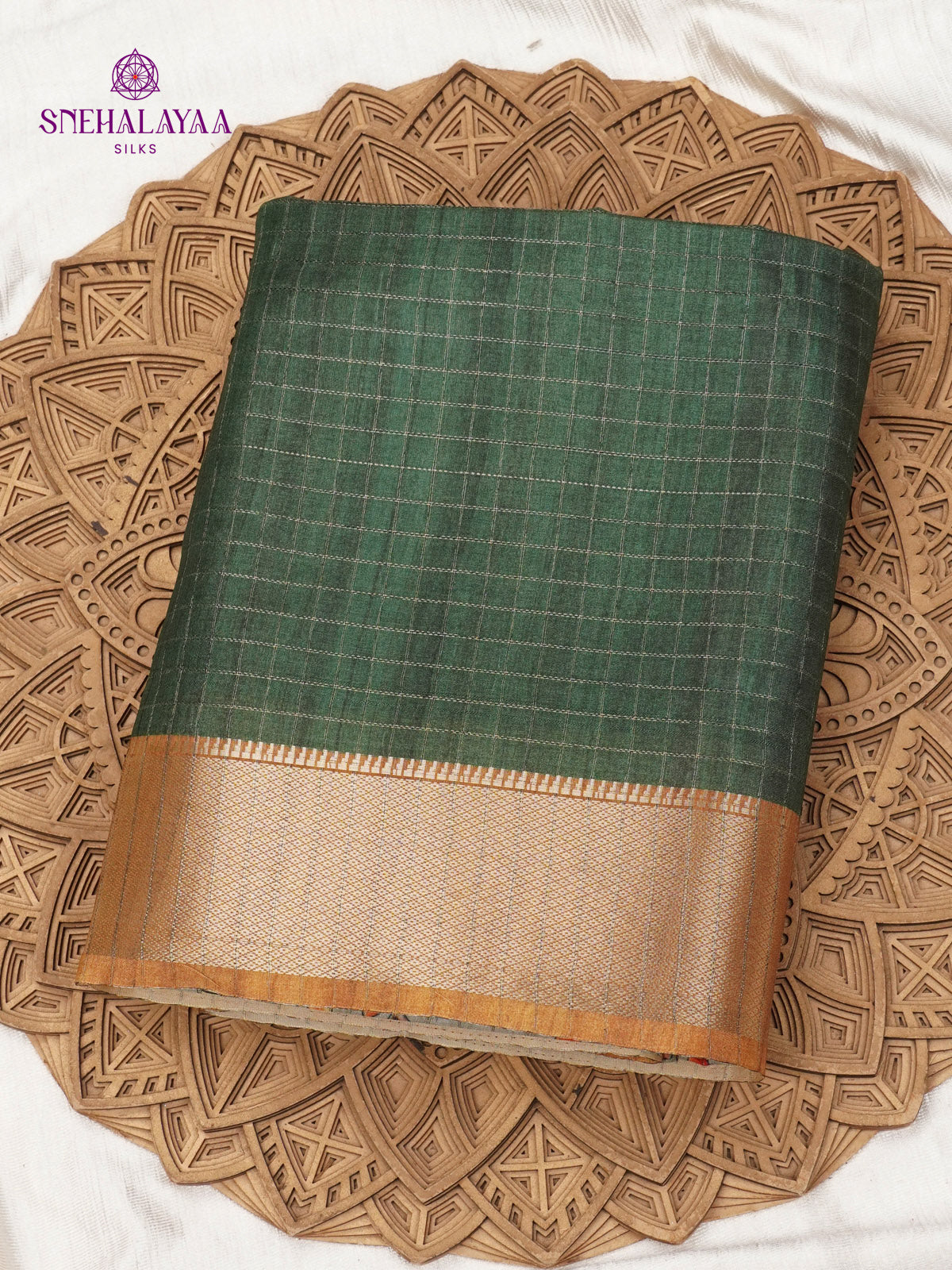 Grey Floral Printed Tussar Saree